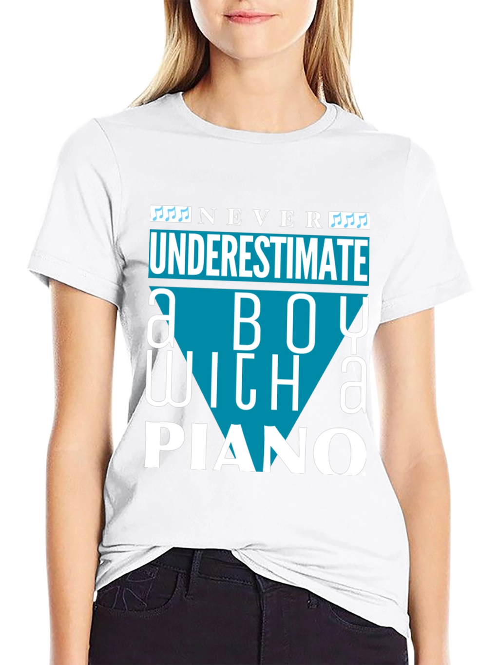 Never Underestimate a Boy with a Piano T-Shirt