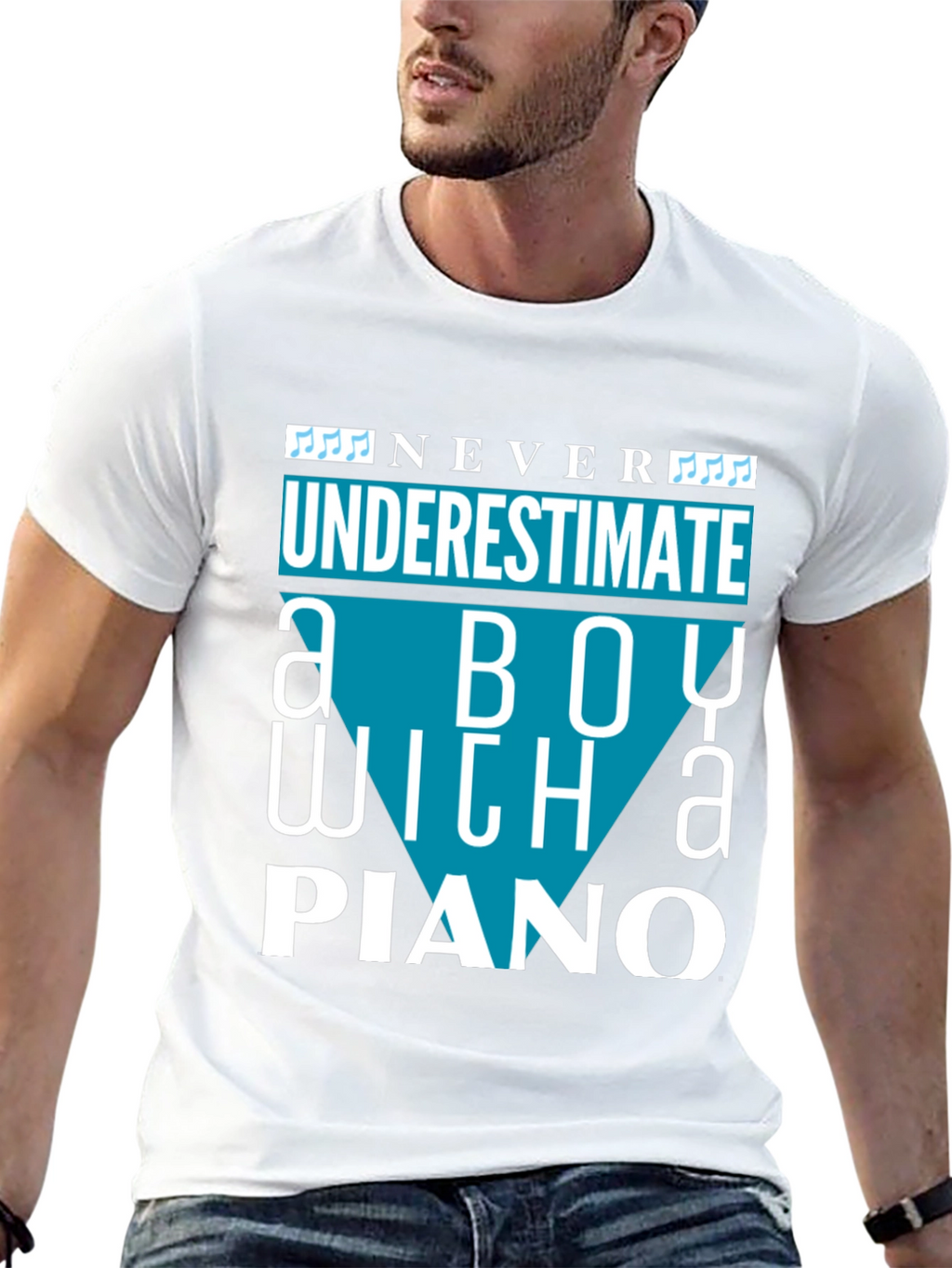 Never Underestimate a Boy with a Piano T-Shirt