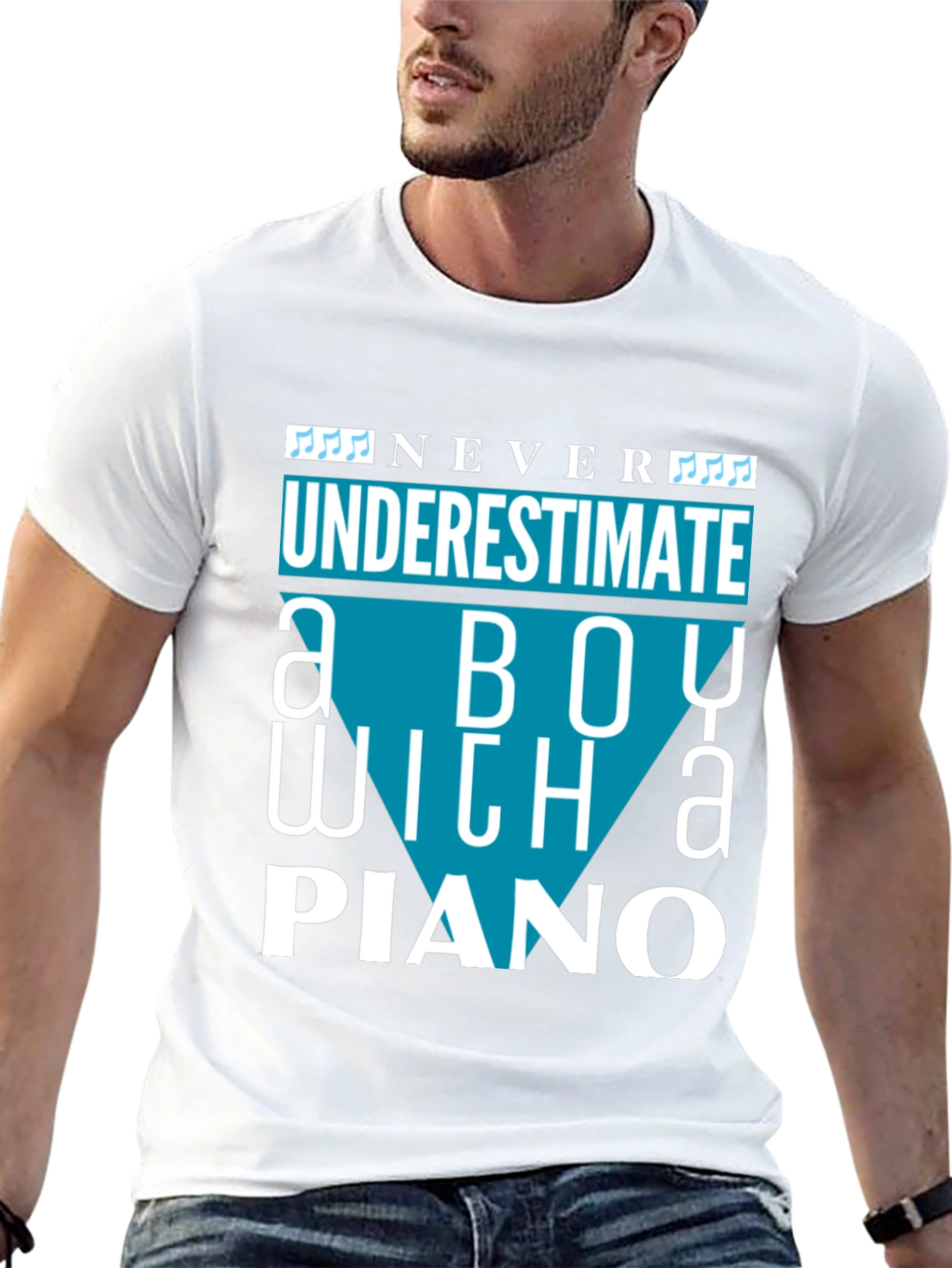 Never Underestimate a Boy with a Piano T-Shirt