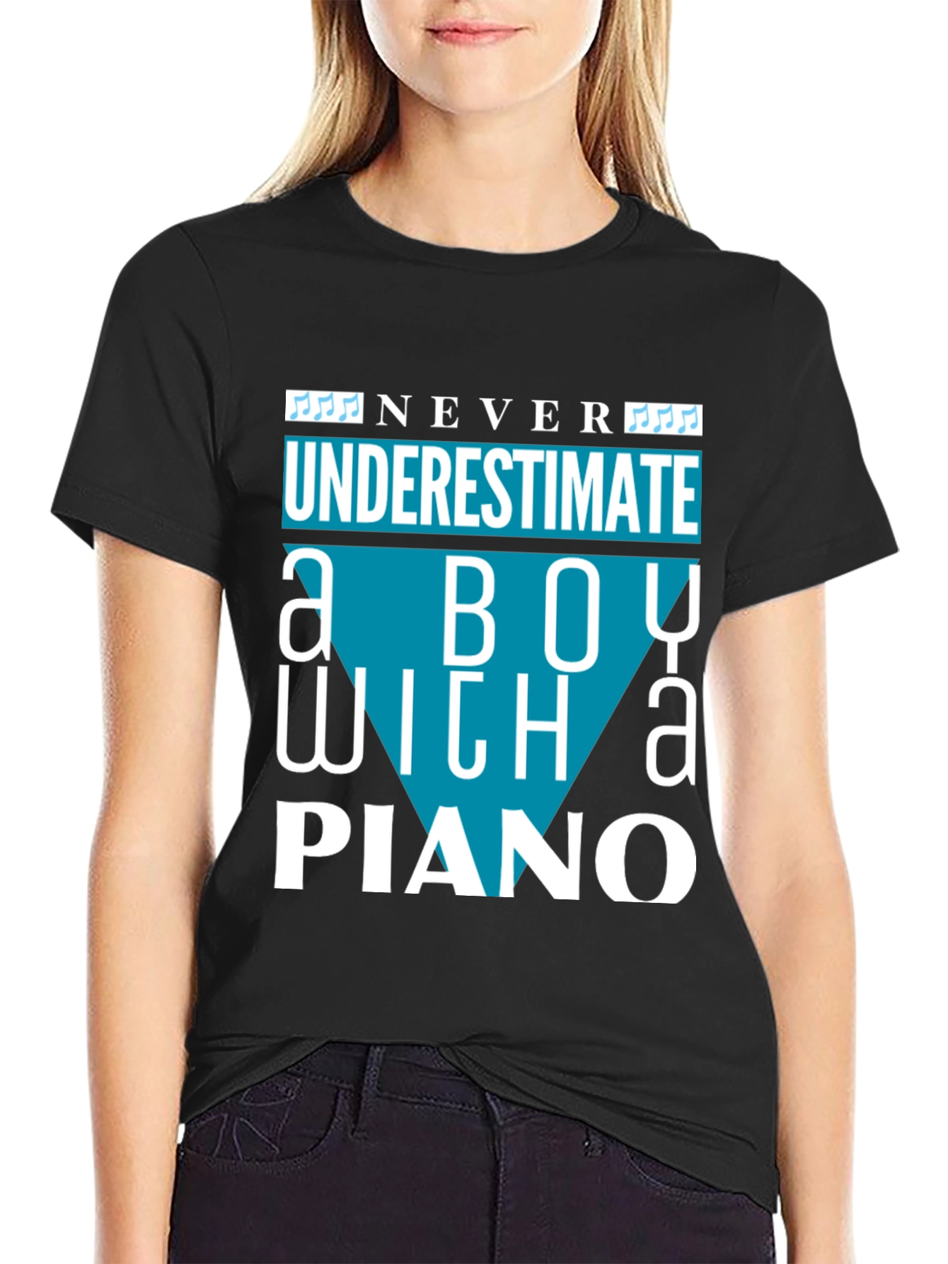 Never Underestimate a Boy with a Piano T-Shirt