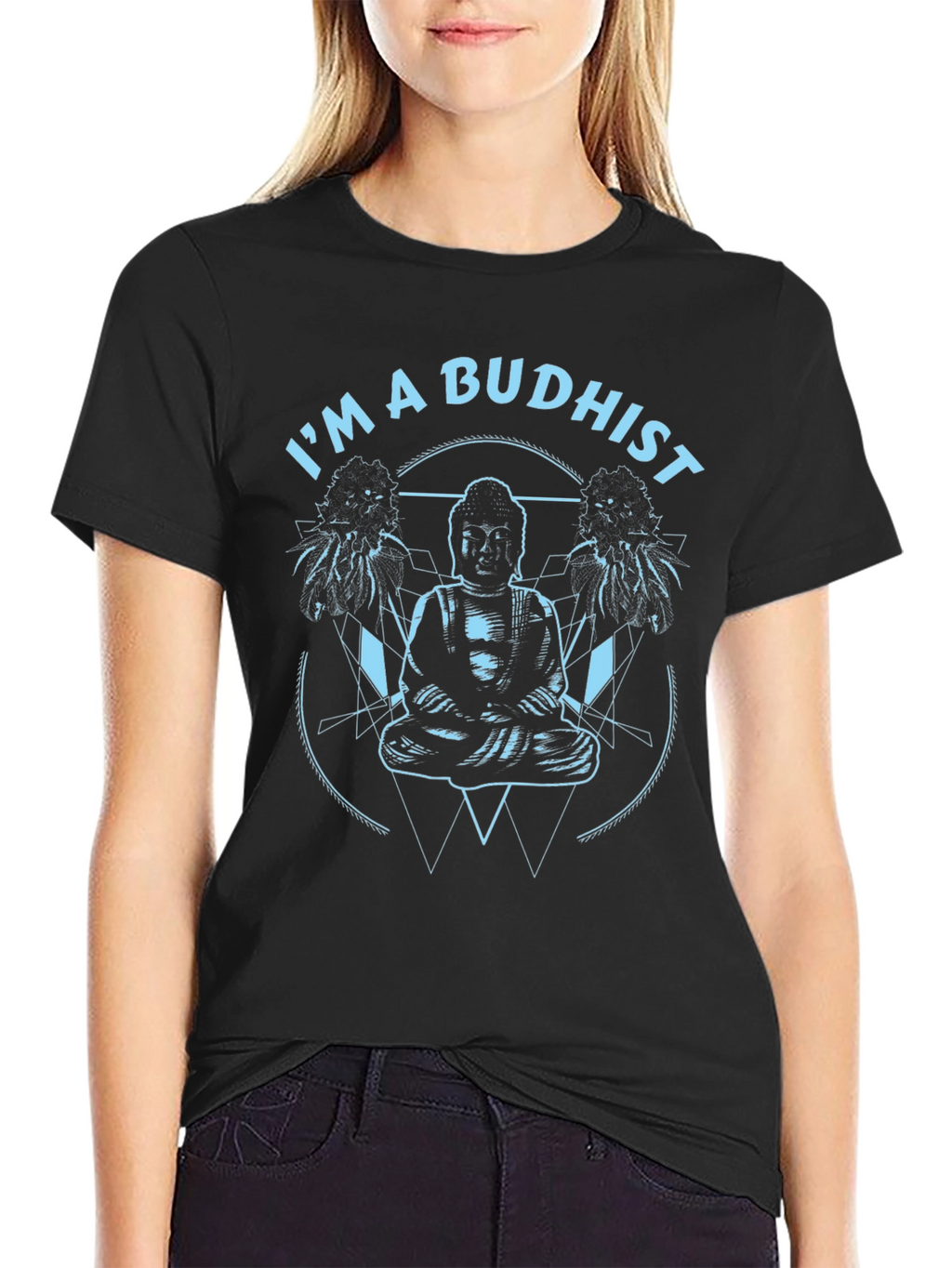 Im a Buddhist Graphic Tee - Black Cotton