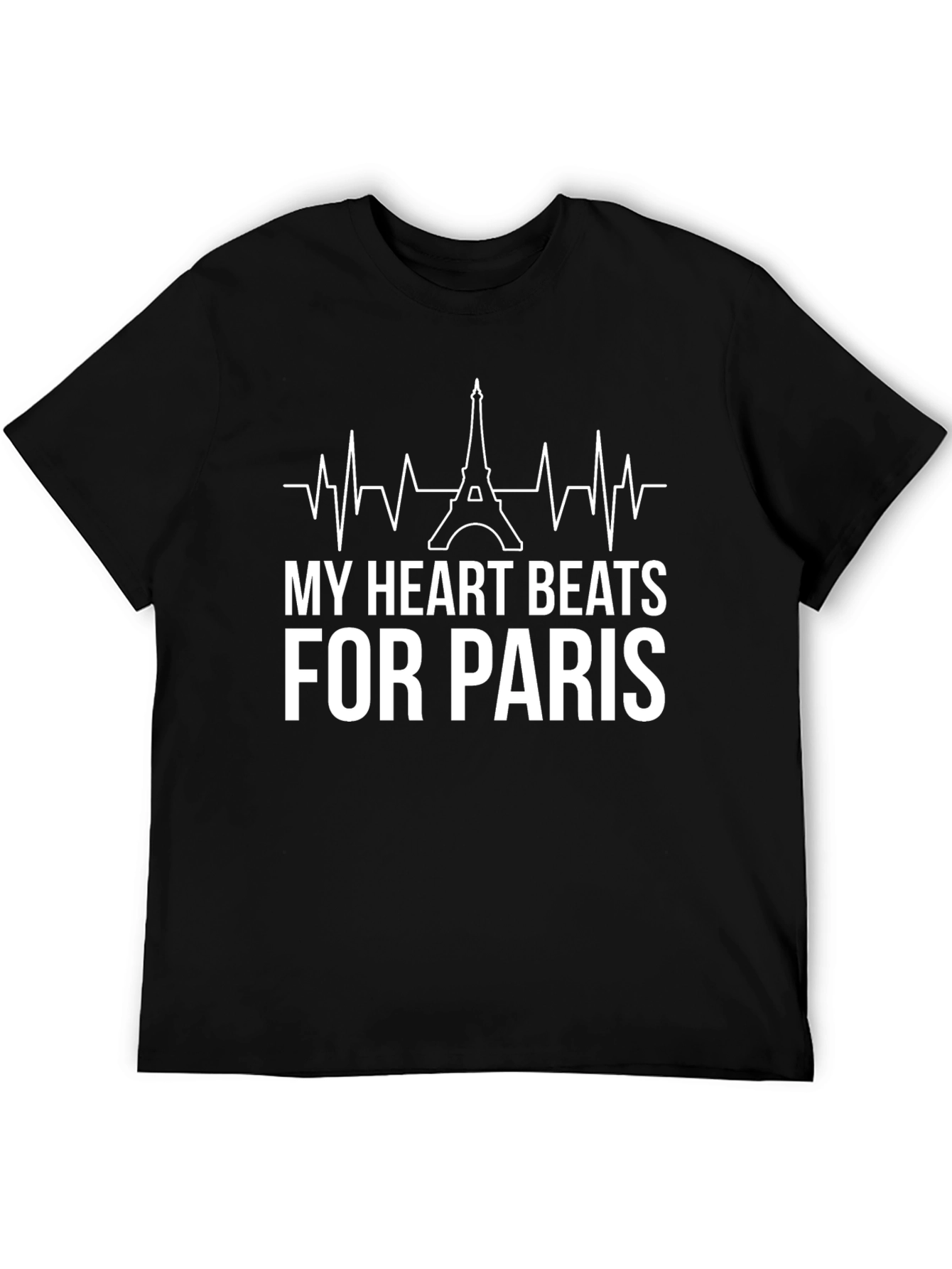 My Heart Beats for Paris Black T-Shirt