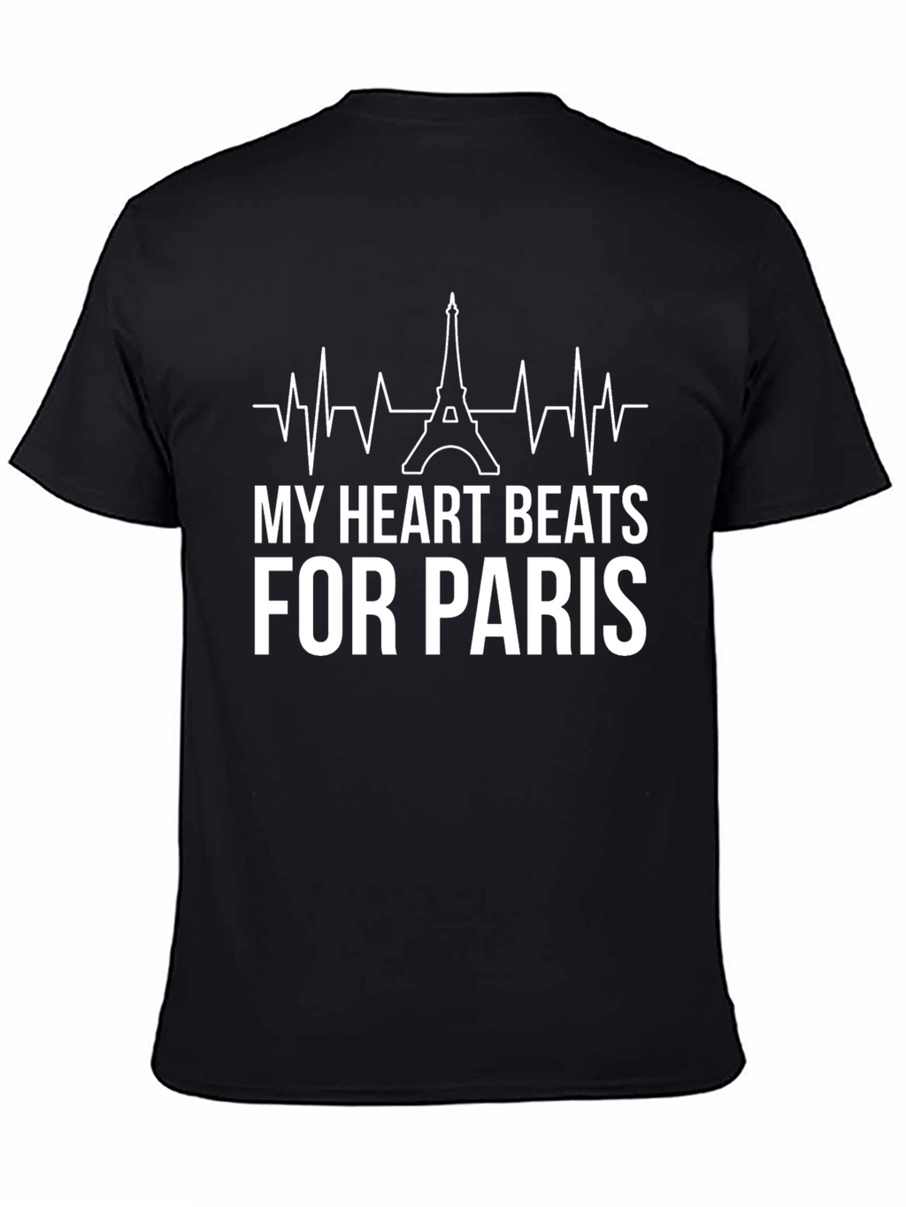 My Heart Beats for Paris Black T-Shirt