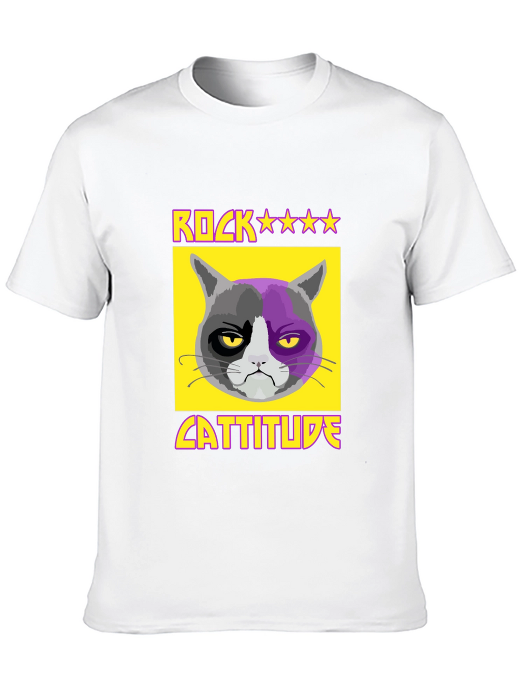 Rock Cattitude Graphic T-Shirt - Grumpy Cat Tee