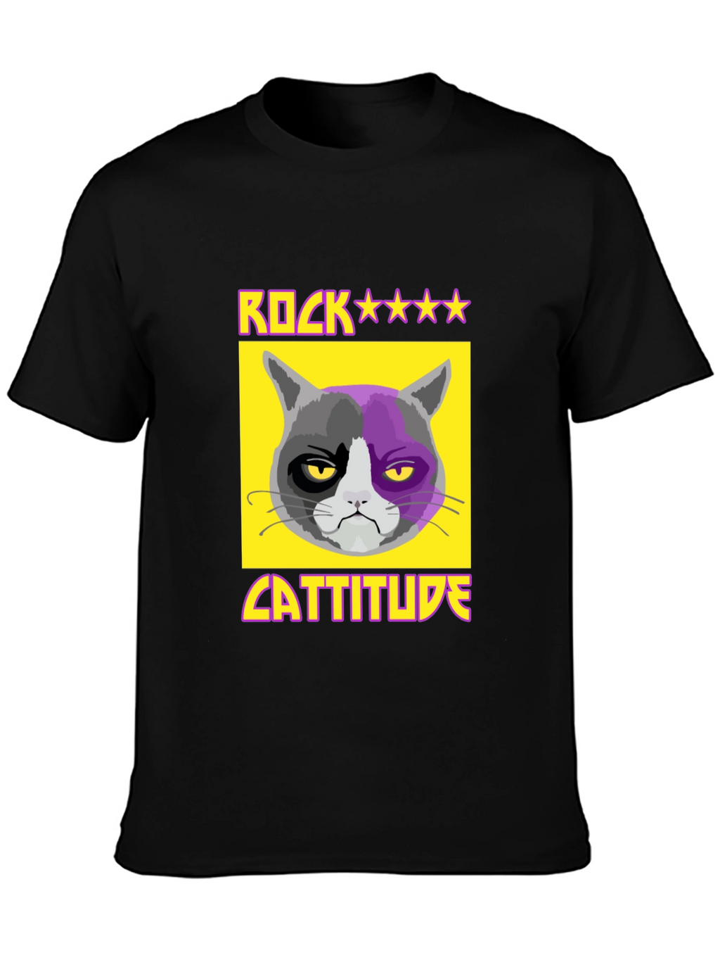 Rock Cattitude Graphic T-Shirt - Grumpy Cat Tee
