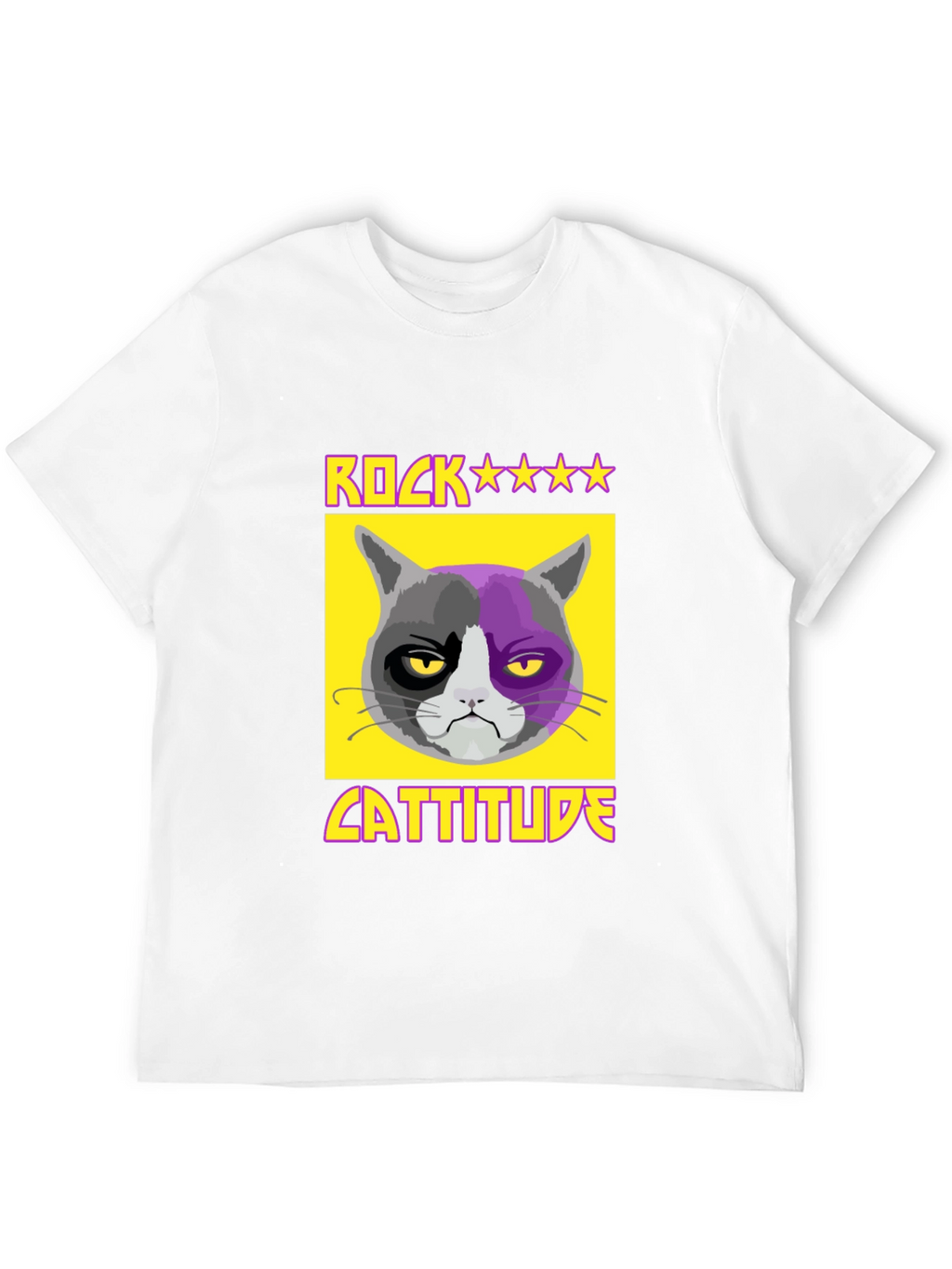 Rock Cattitude Graphic T-Shirt - Grumpy Cat Tee