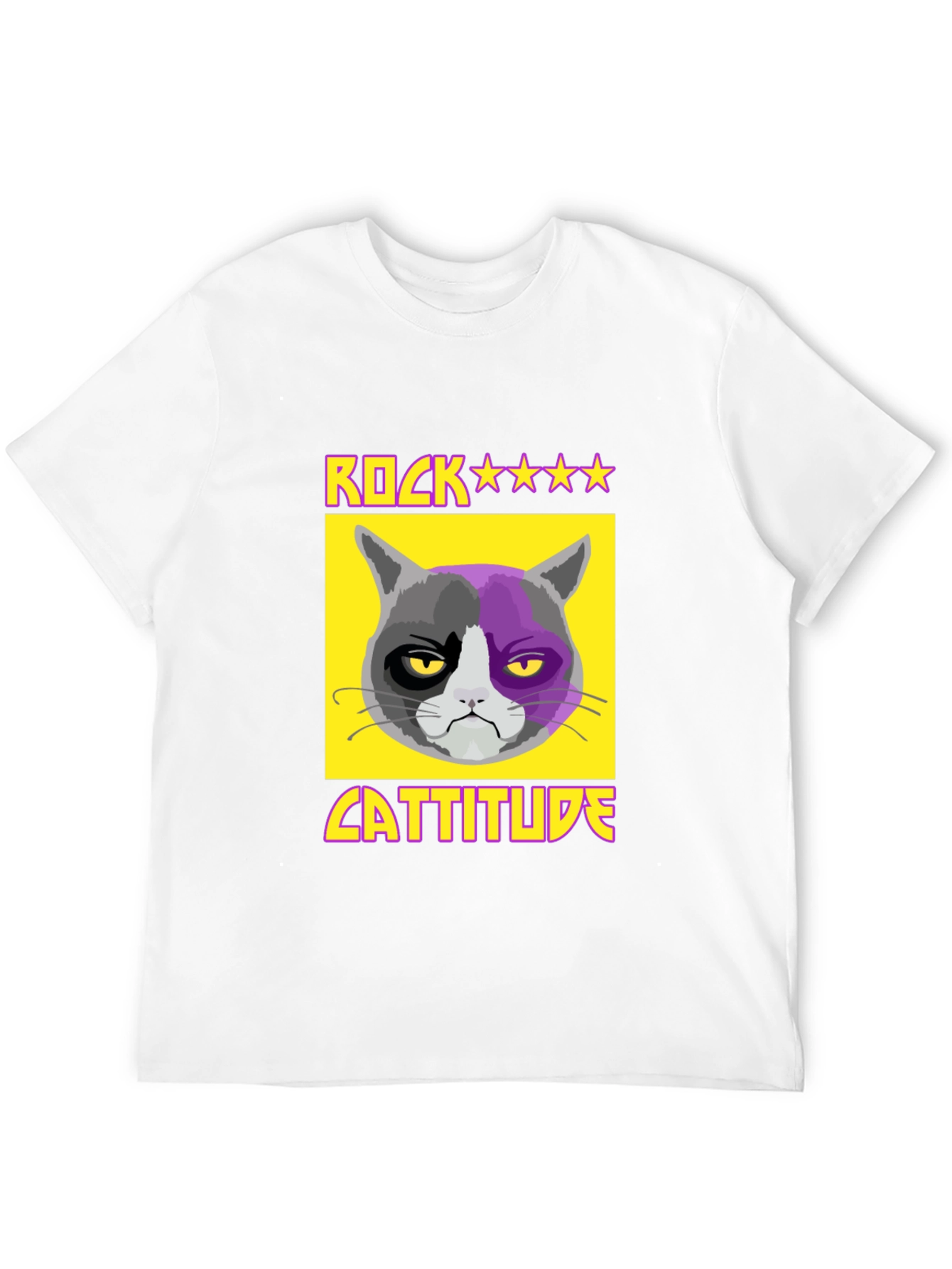 Rock Cattitude Graphic T-Shirt - Grumpy Cat Tee