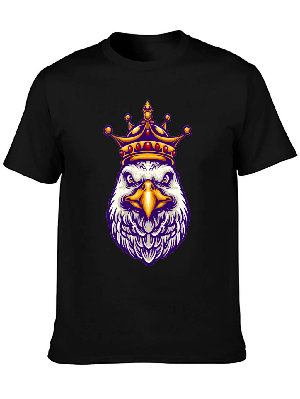 Eagle King Graphic Tee - Black Cotton Blend Shirt