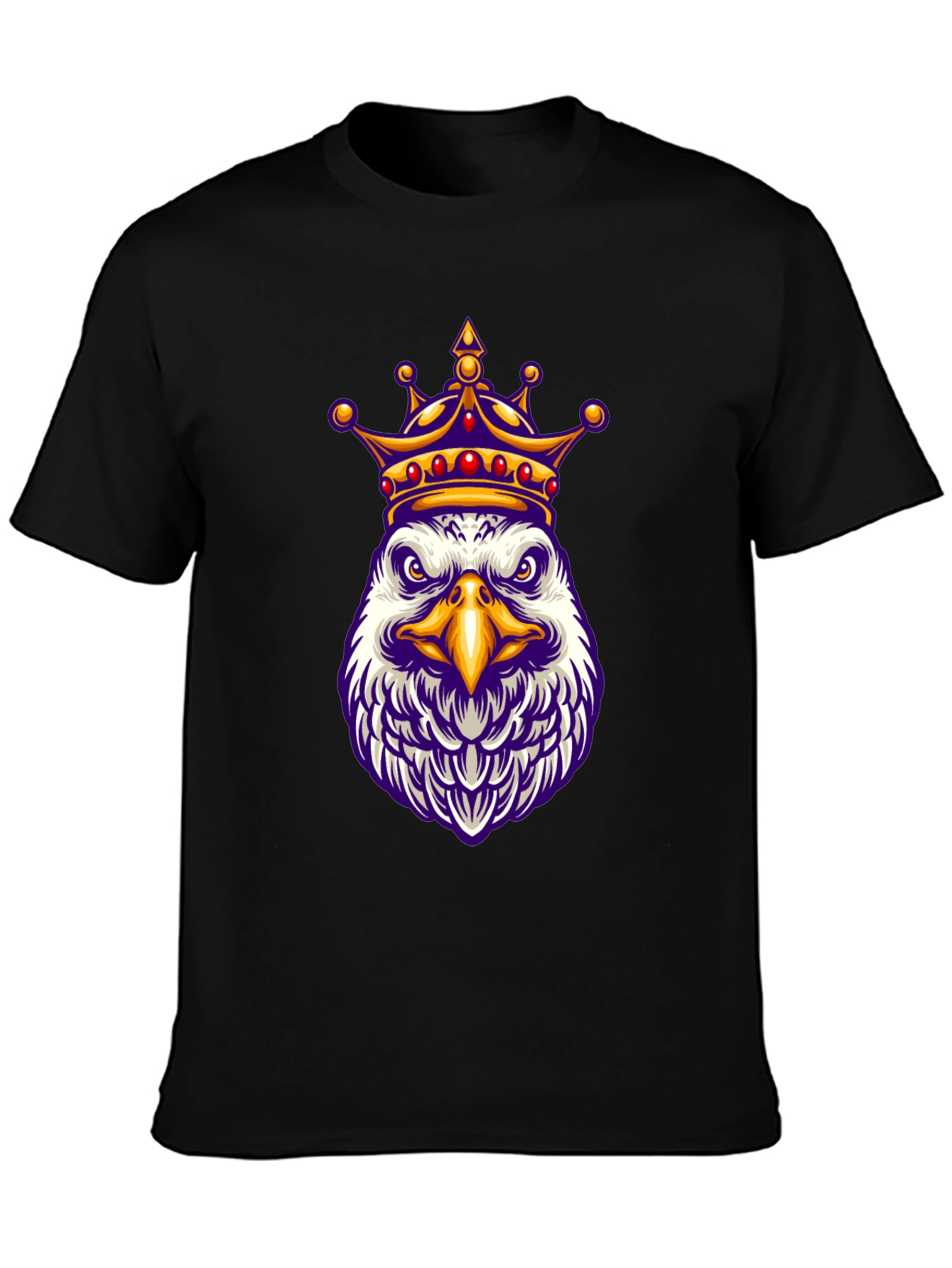 Eagle King Graphic Tee - Black Cotton Blend Shirt