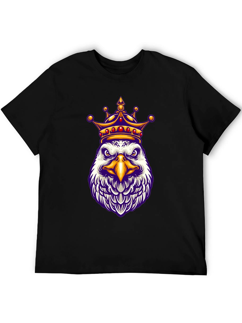 Eagle King Graphic Tee - Black Cotton Blend Shirt