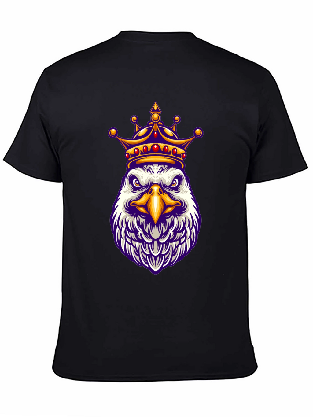 Eagle King Graphic Tee - Black Cotton Blend Shirt