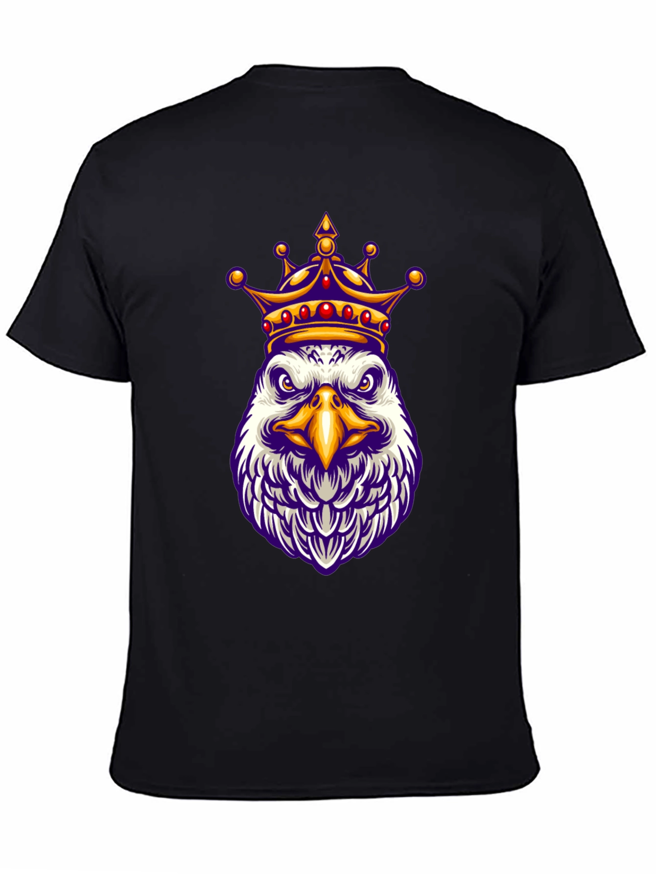 Eagle King Graphic Tee - Black Cotton Blend Shirt