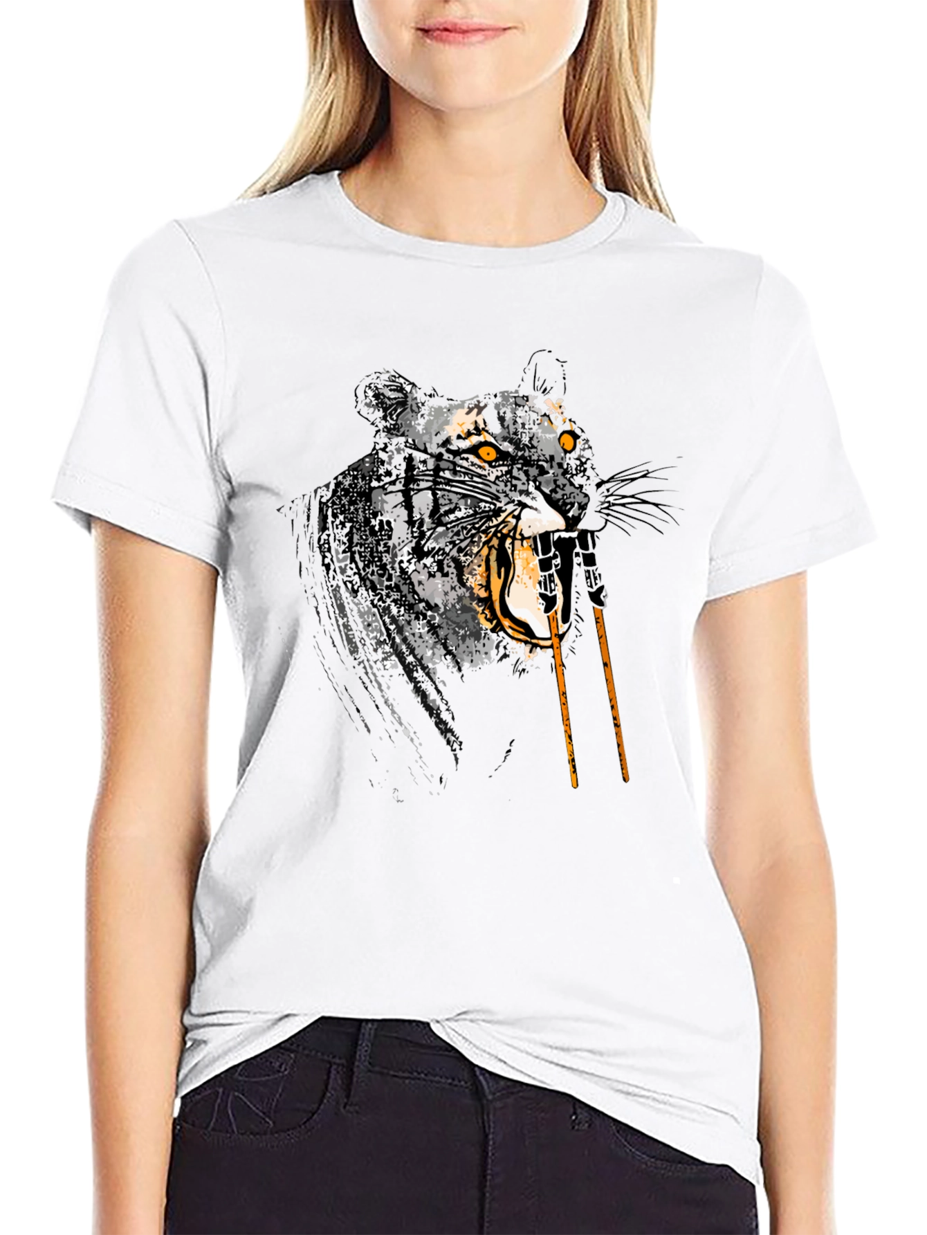 Tiger Graphic Tee - Mens Black T-Shirt
