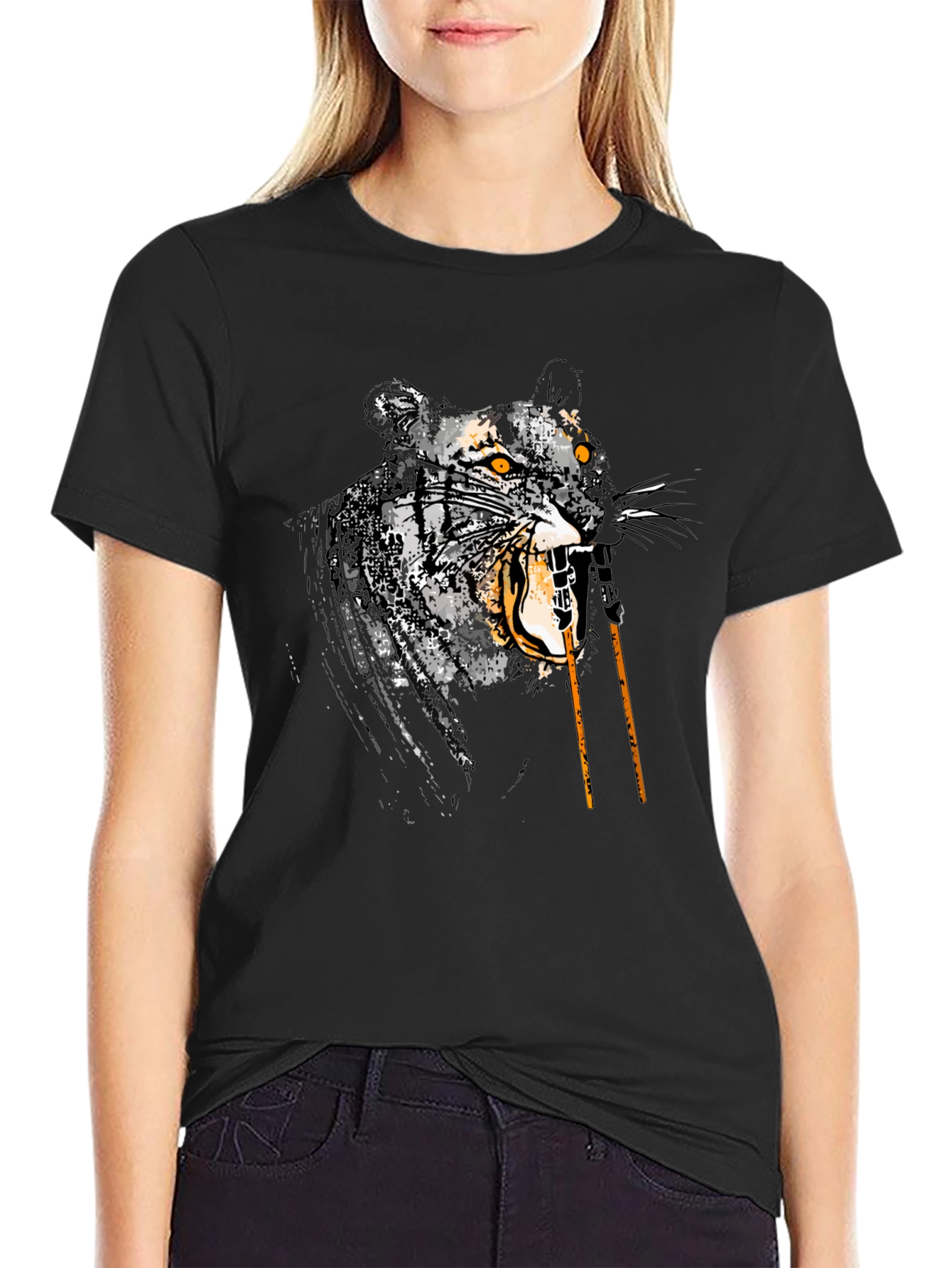 Tiger Graphic Tee - Mens Black T-Shirt