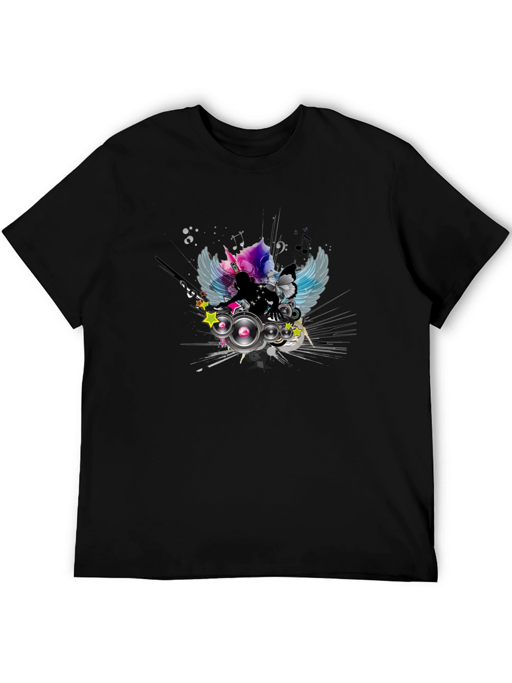 DJ Wings Graphic Black T-Shirt