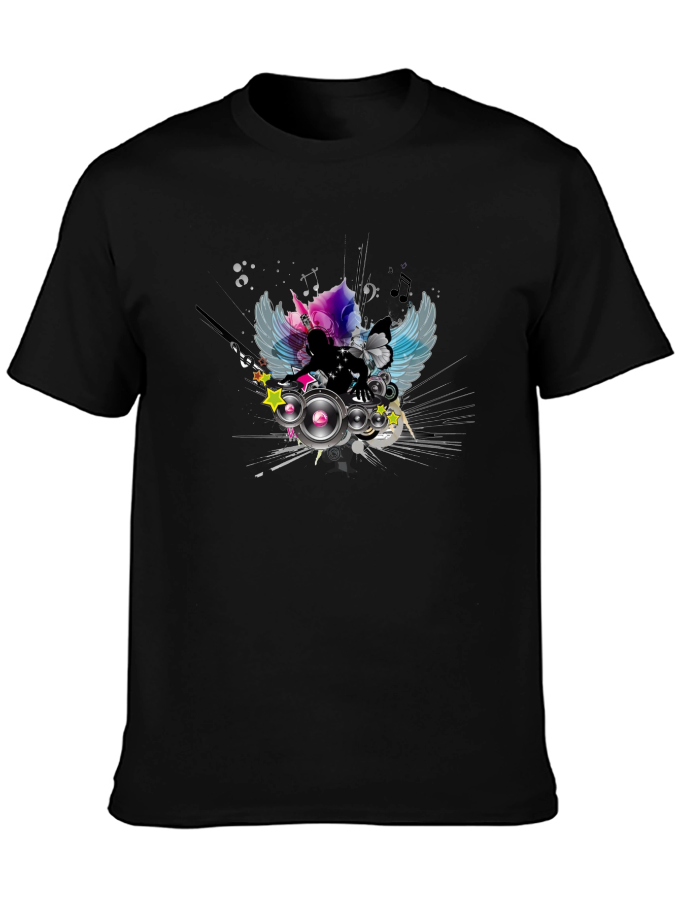 DJ Wings Graphic Black T-Shirt