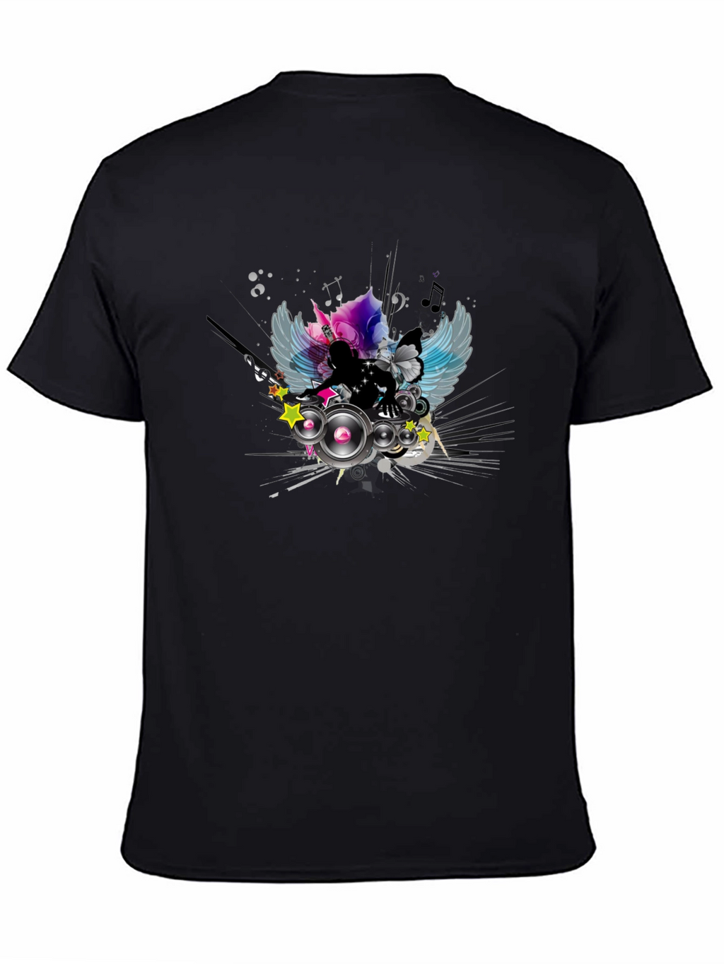 DJ Wings Graphic Black T-Shirt
