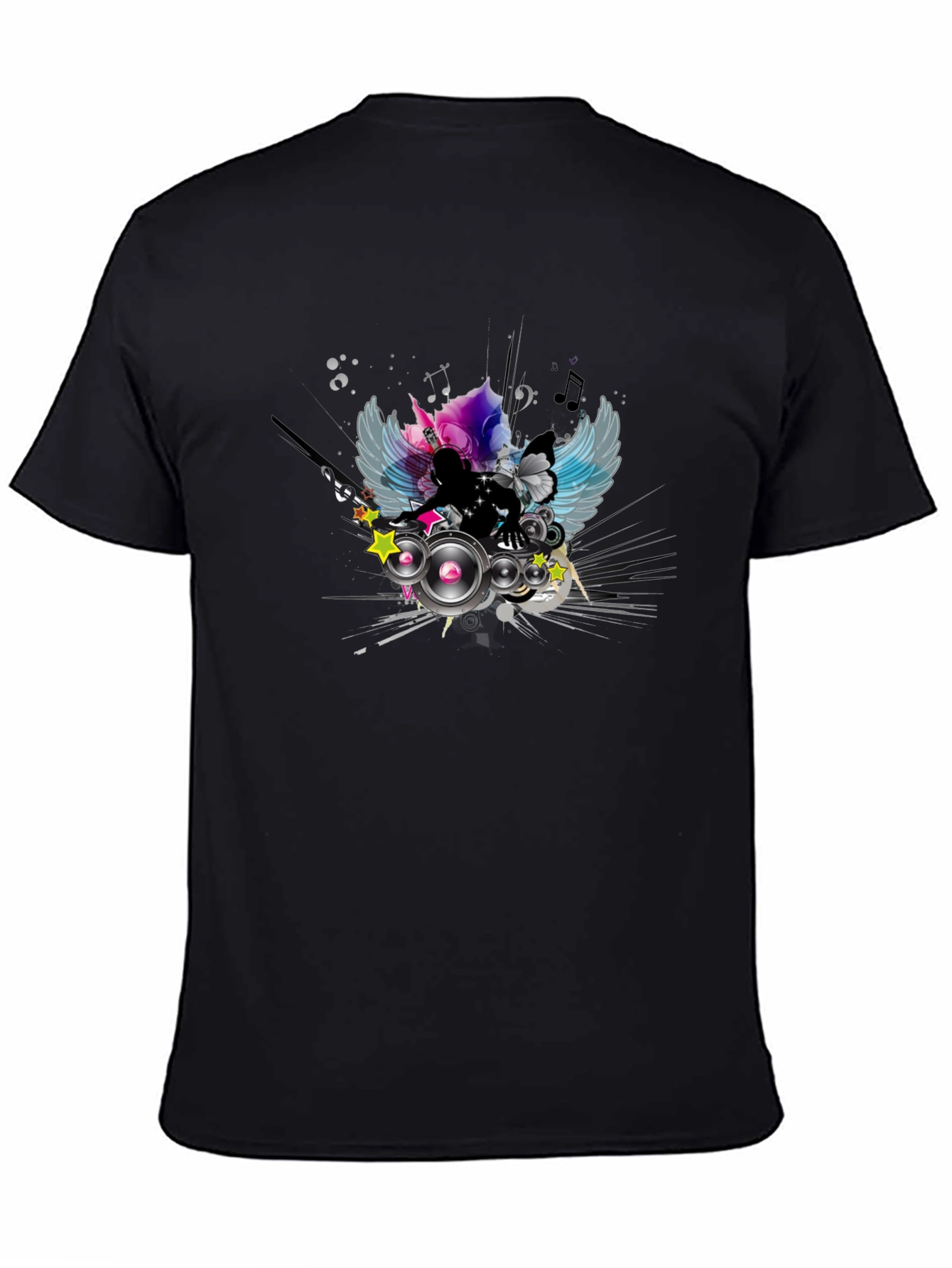 DJ Wings Graphic Black T-Shirt