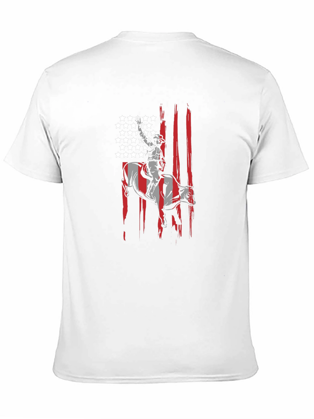 Cowboy Bull Rider USA Flag Graphic T-Shirt