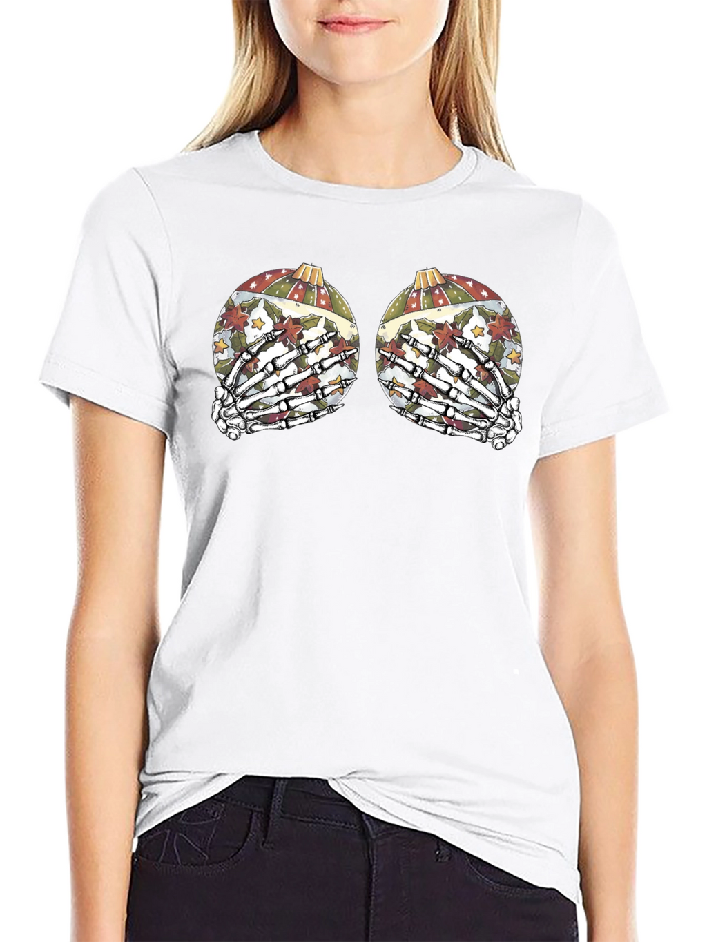 Skeleton Hand Bauble Christmas T-Shirt