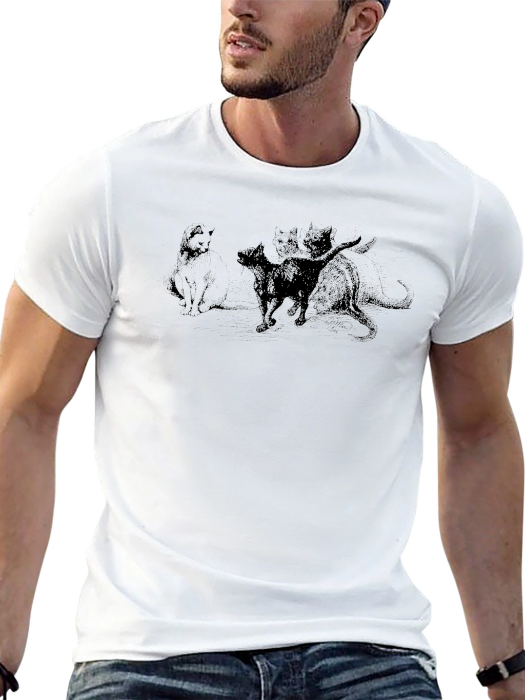 Cats Black T-Shirt Unisex