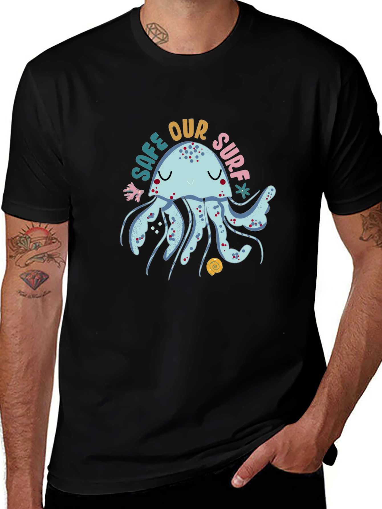 Save Our Surf Jellyfish Graphic Tee - Black