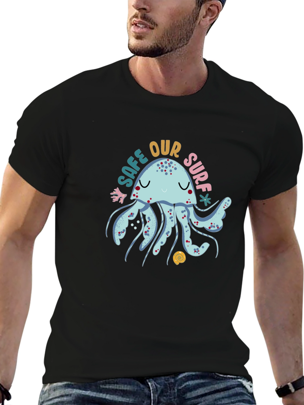 Save Our Surf Jellyfish Graphic Tee - Black