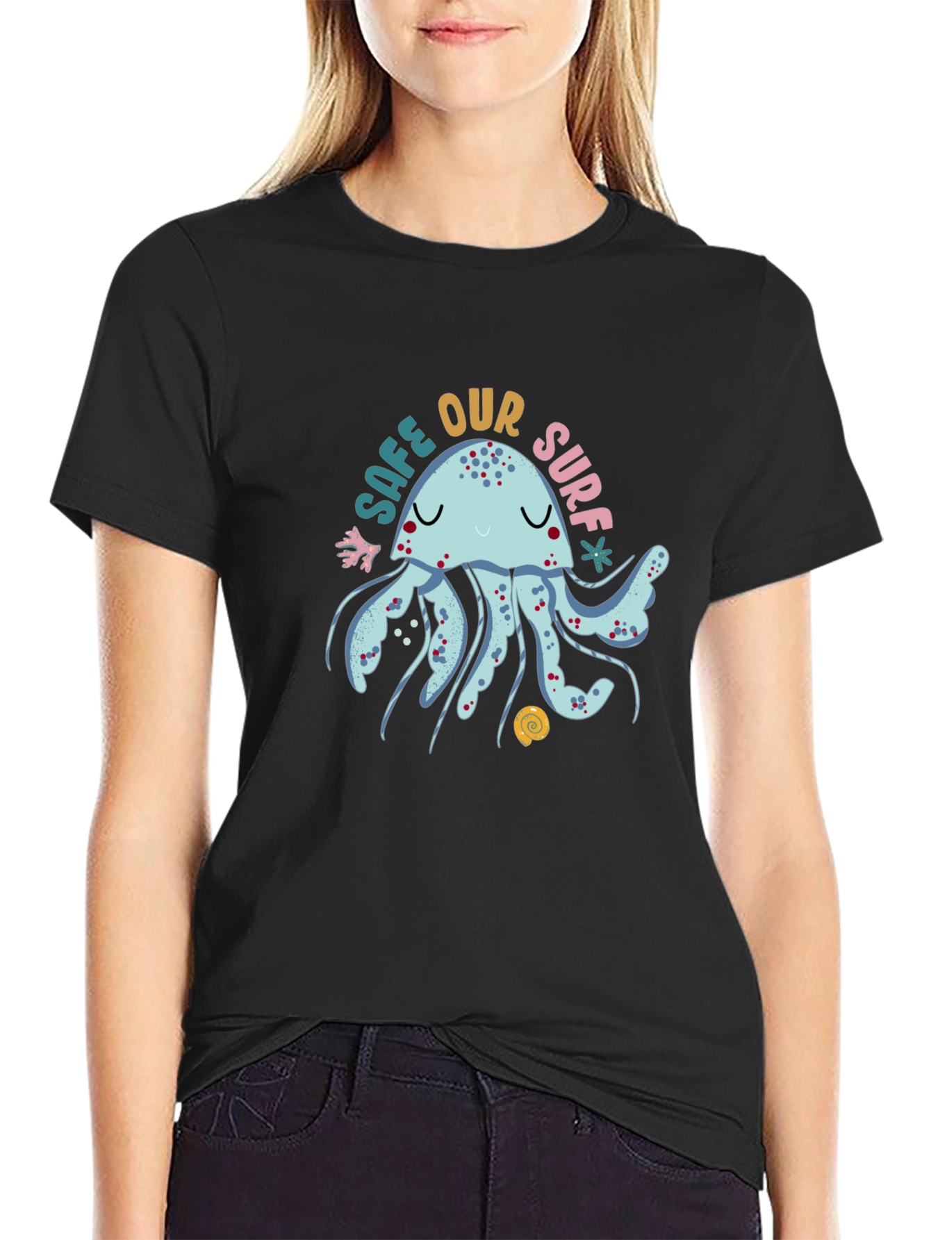 Save Our Surf Jellyfish Graphic Tee - Black