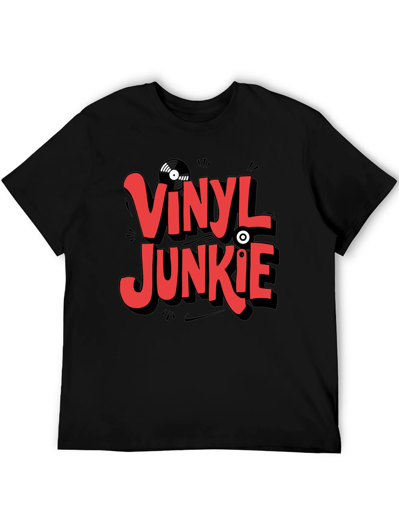 Vinyl Junkie Graphic T-Shirt - Black