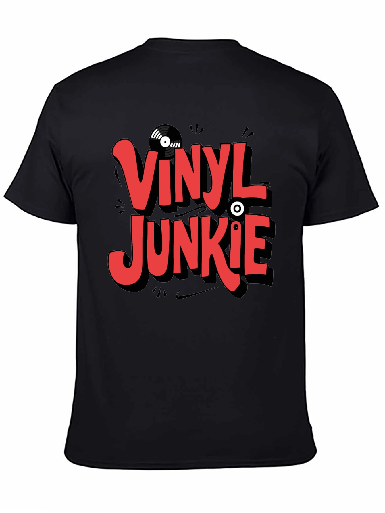 Vinyl Junkie Graphic T-Shirt - Black