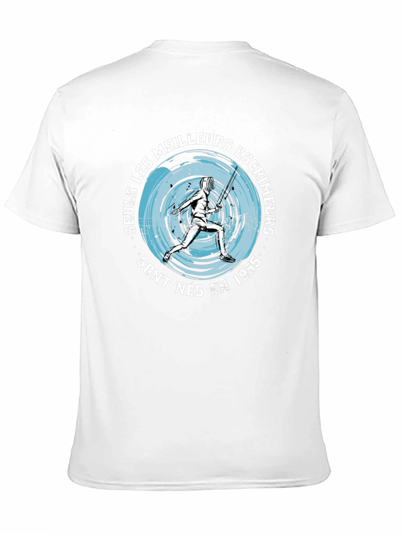 Mens Black T-Shirt with Fencing Graphic