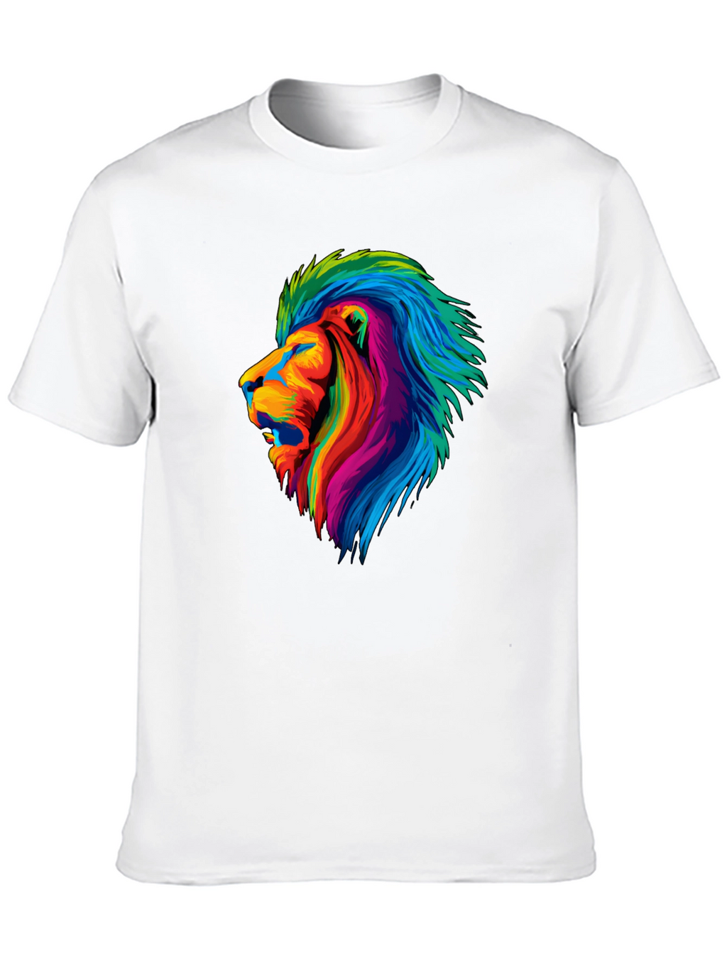 Vibrant Lion Graphic Tee - Mens Black T-Shirt