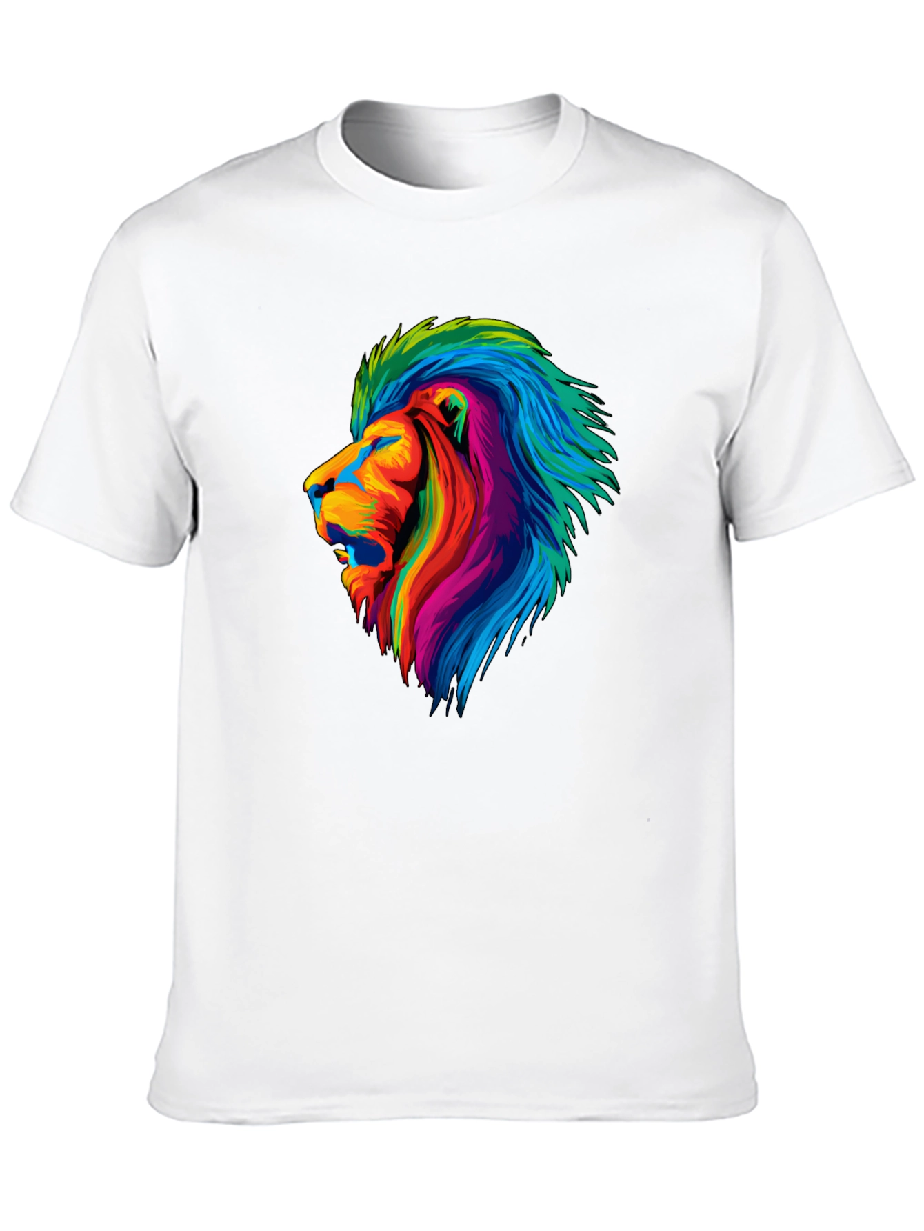 Vibrant Lion Graphic Tee - Mens Black T-Shirt