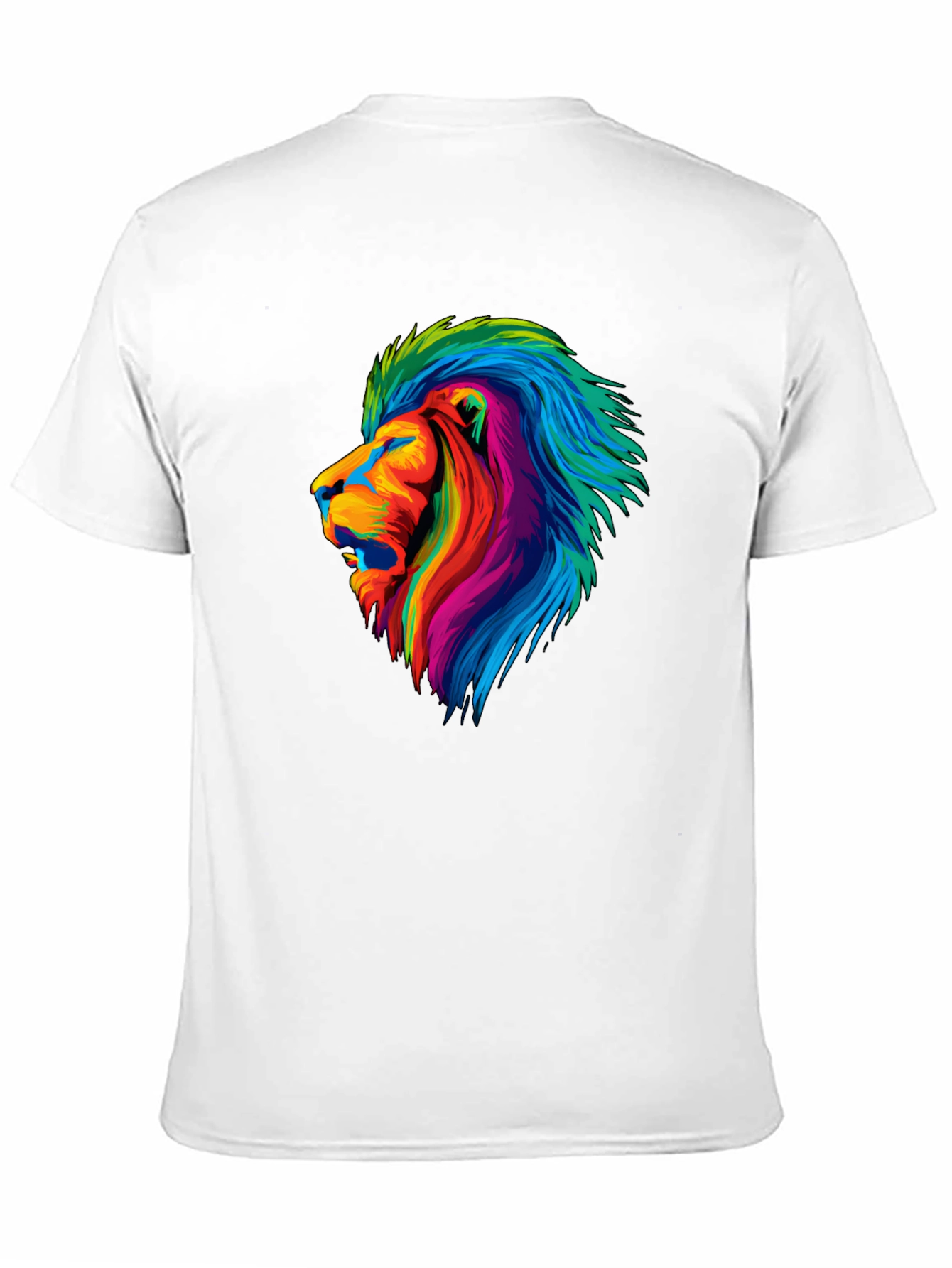 Vibrant Lion Graphic Tee - Mens Black T-Shirt