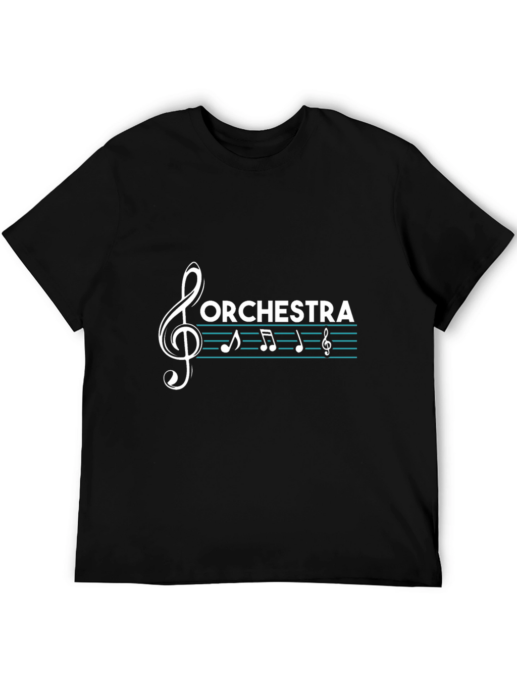 Orchestra Music Treble Clef Black T-Shirt