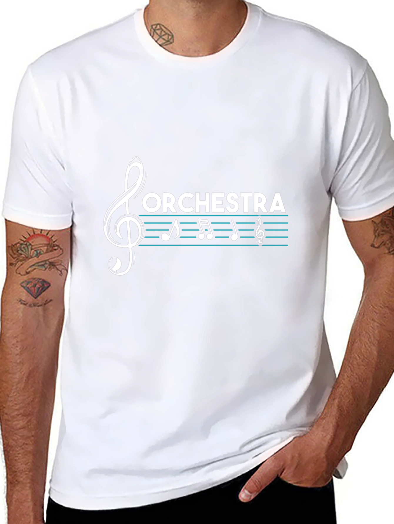 Orchestra Music Treble Clef Black T-Shirt