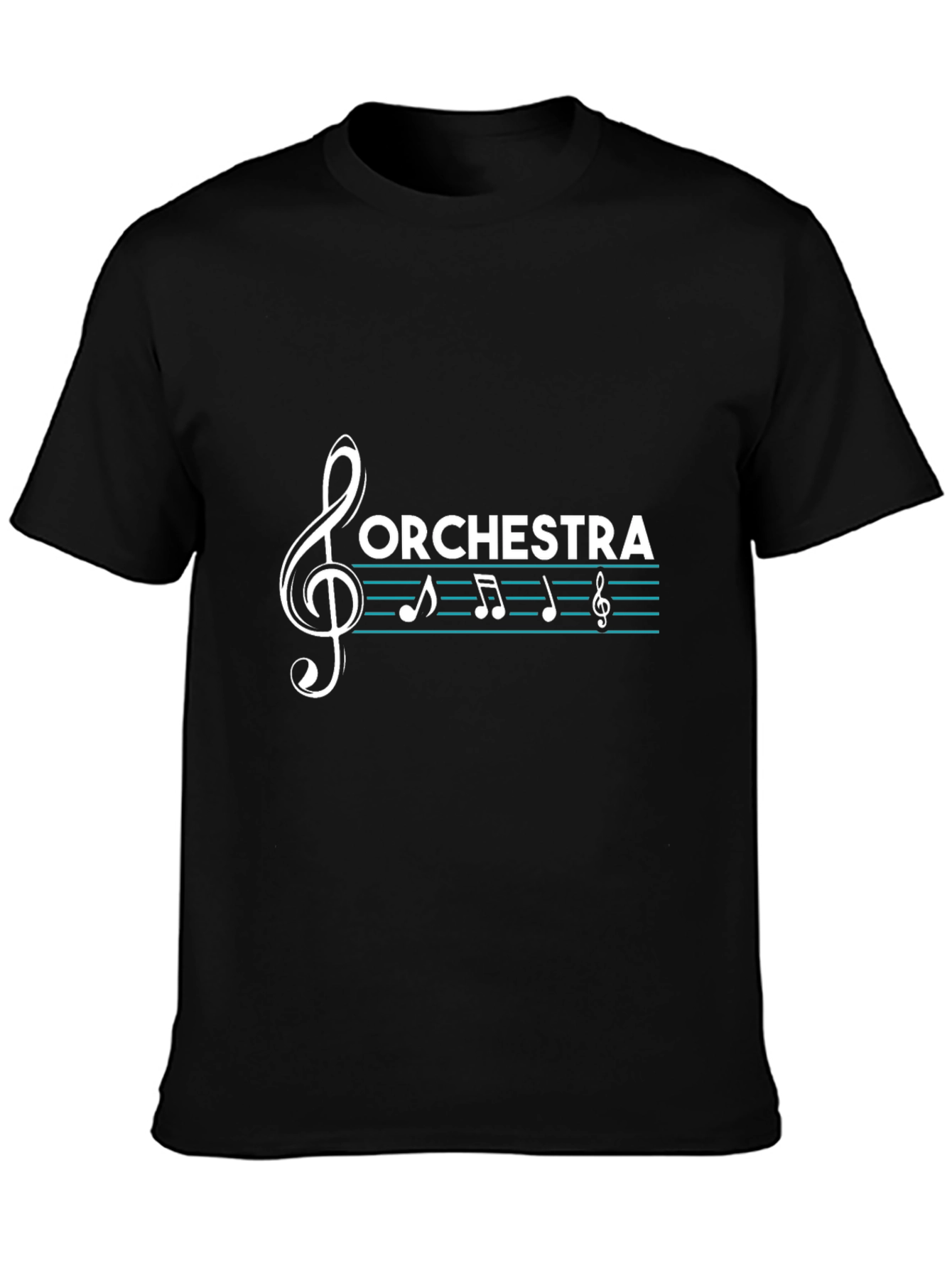 Orchestra Music Treble Clef Black T-Shirt