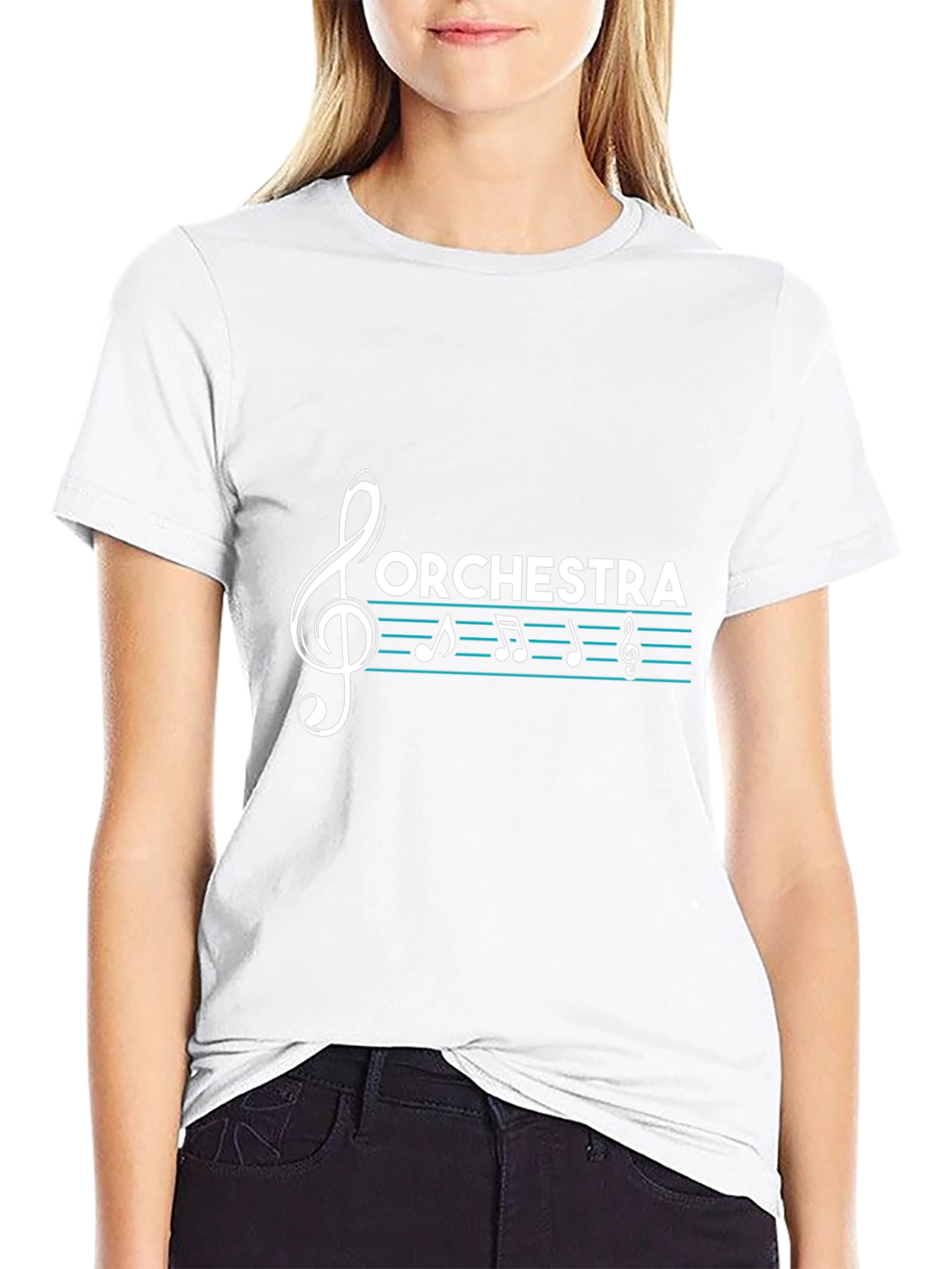 Orchestra Music Treble Clef Black T-Shirt