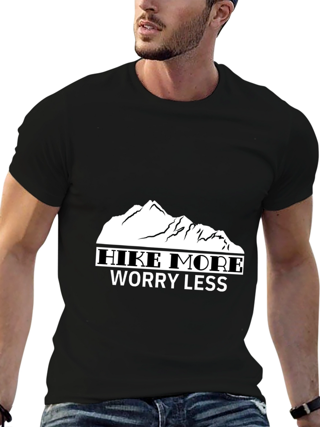 Hike More Worry Less Black T-Shirt