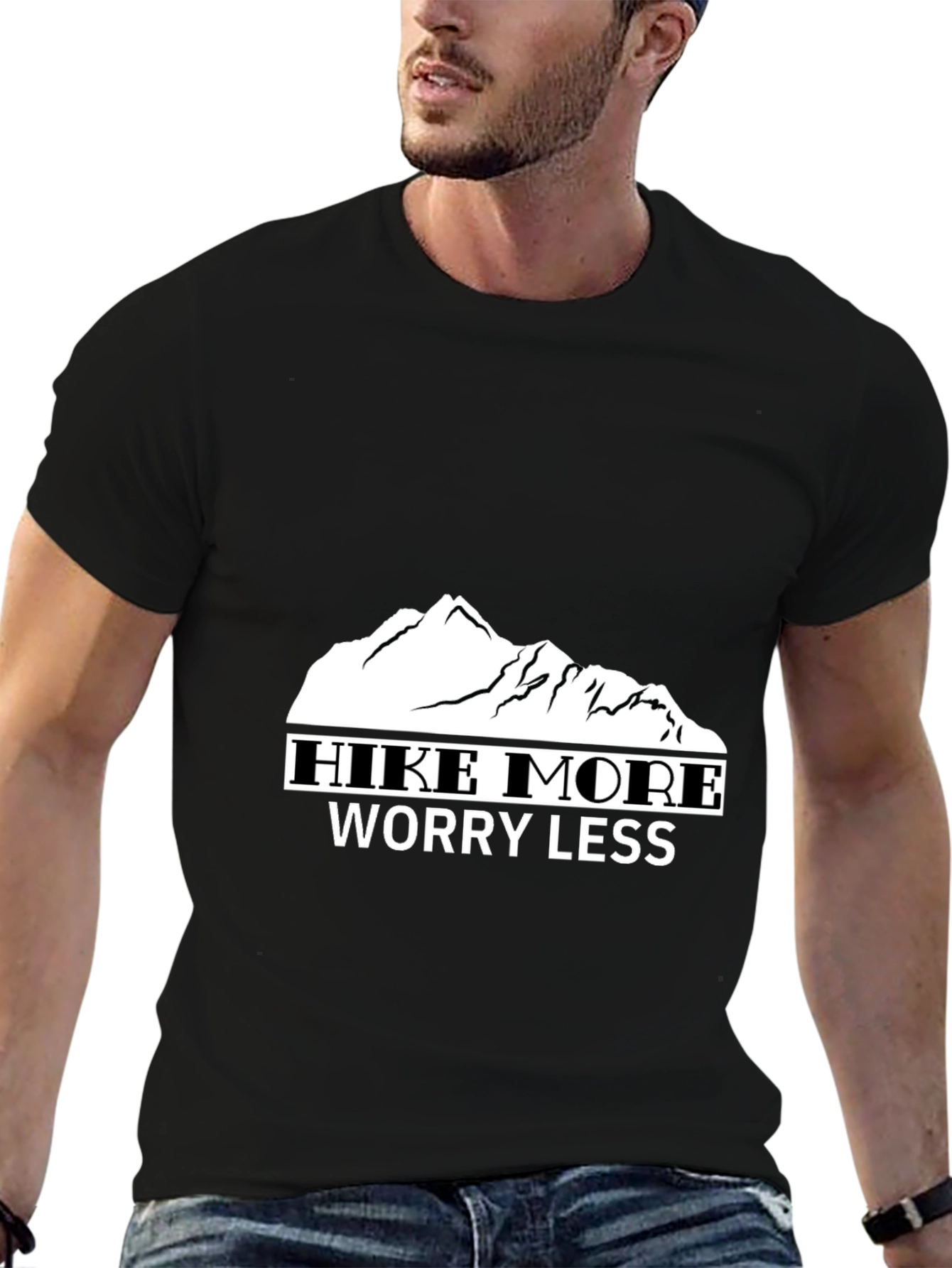 Hike More Worry Less Black T-Shirt