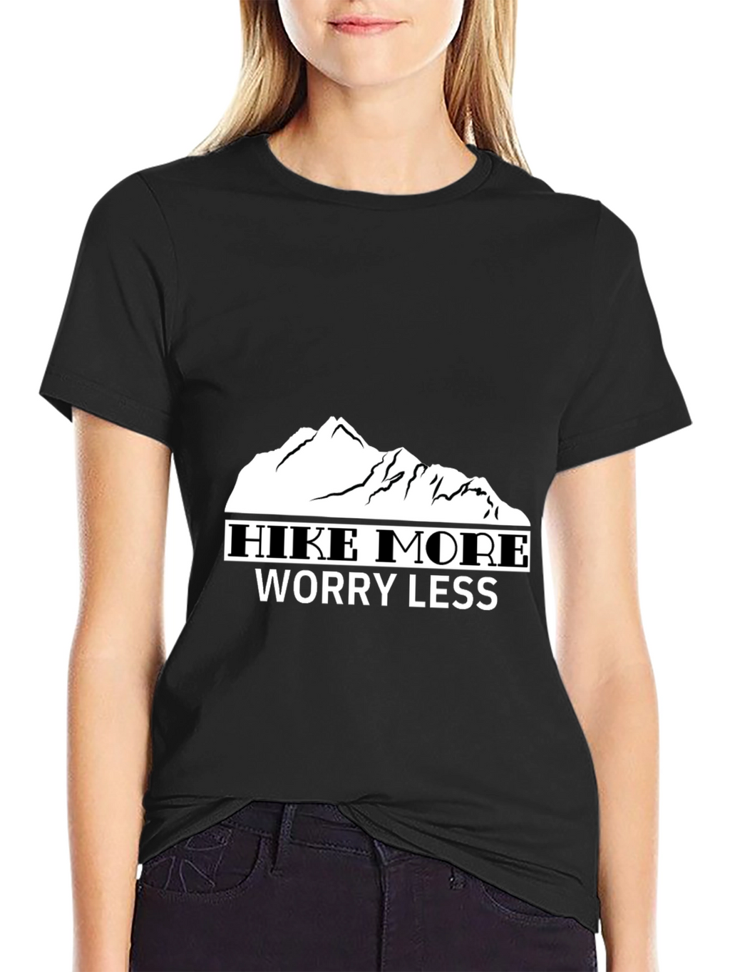 Hike More Worry Less Black T-Shirt