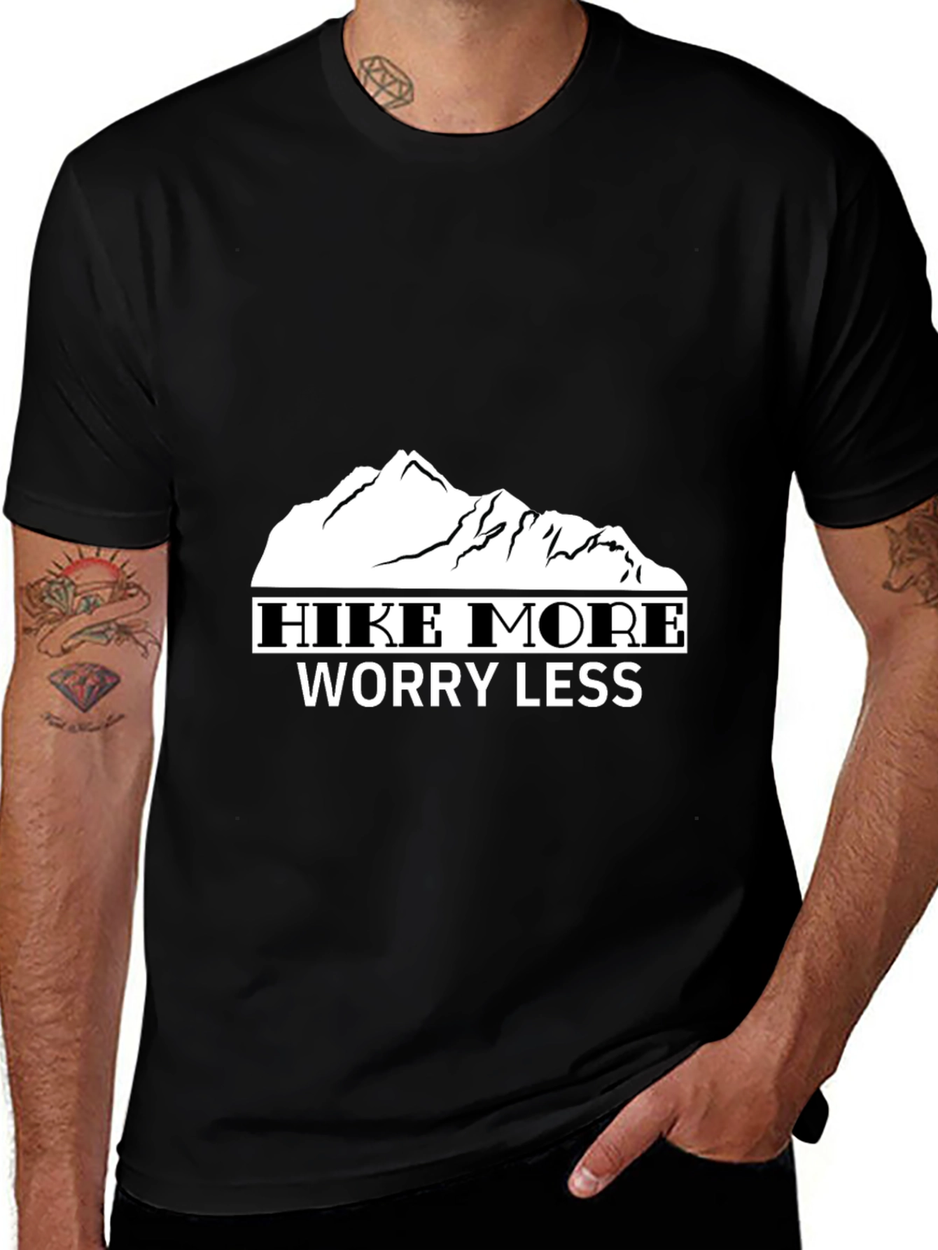 Hike More Worry Less Black T-Shirt