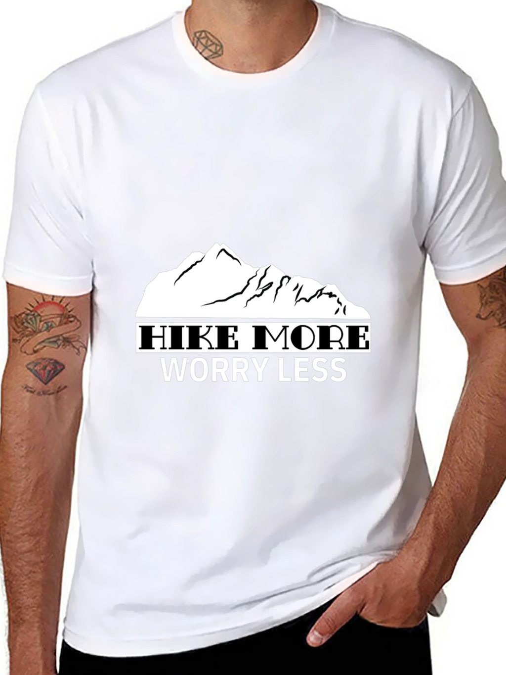 Hike More Worry Less Black T-Shirt