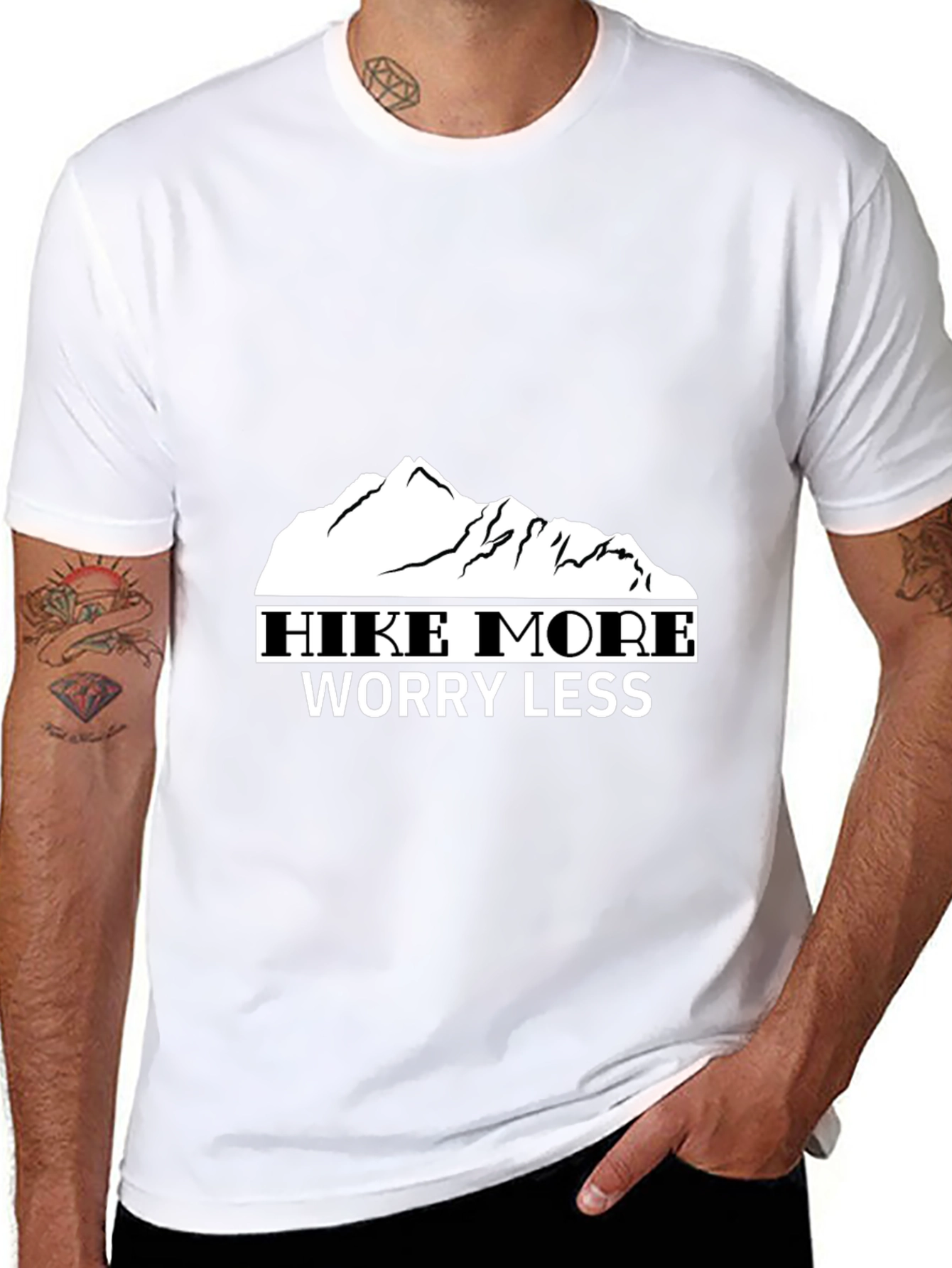 Hike More Worry Less Black T-Shirt