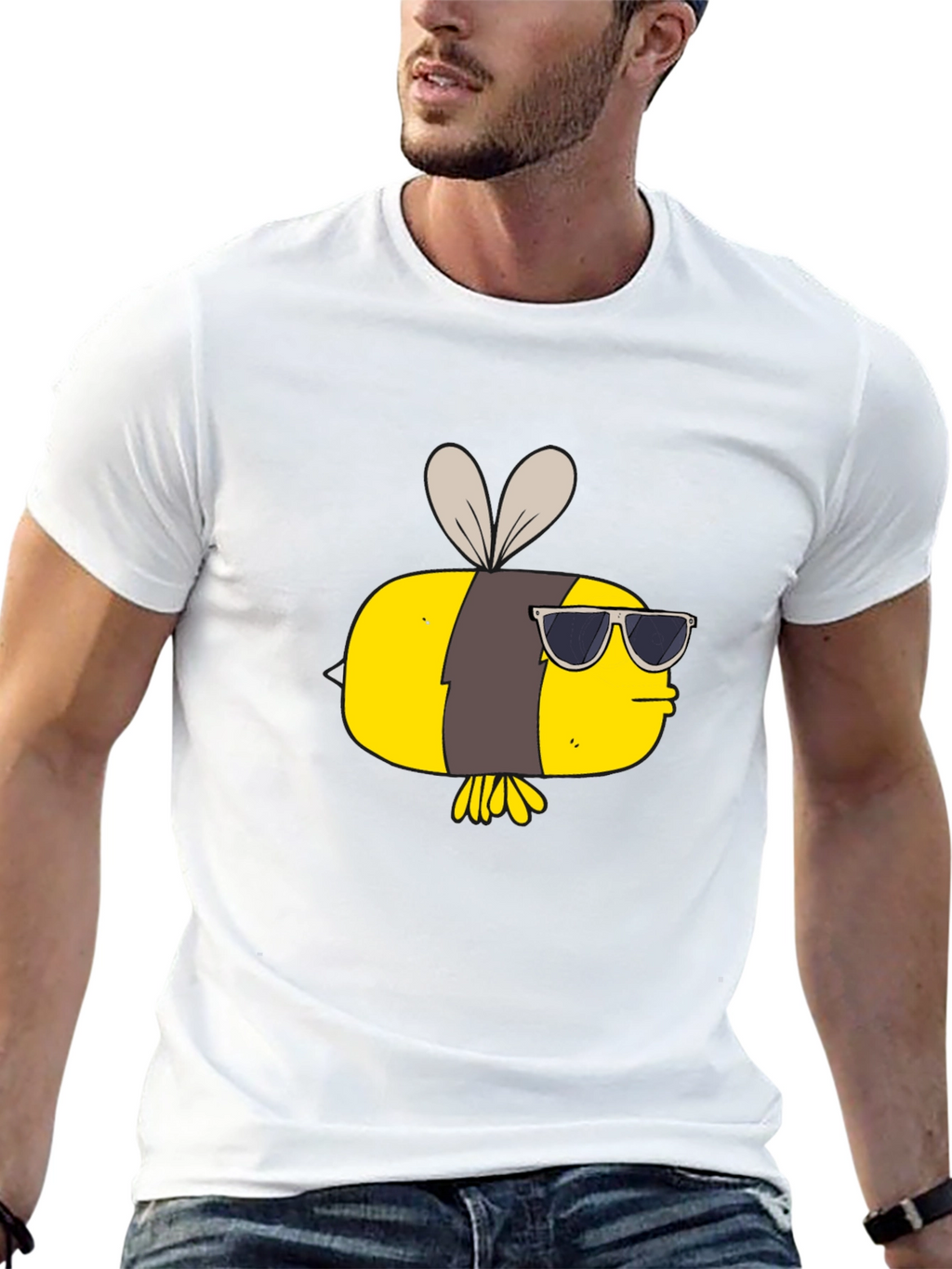 Cool Bee Graphic Tee - Black Cotton T-Shirt
