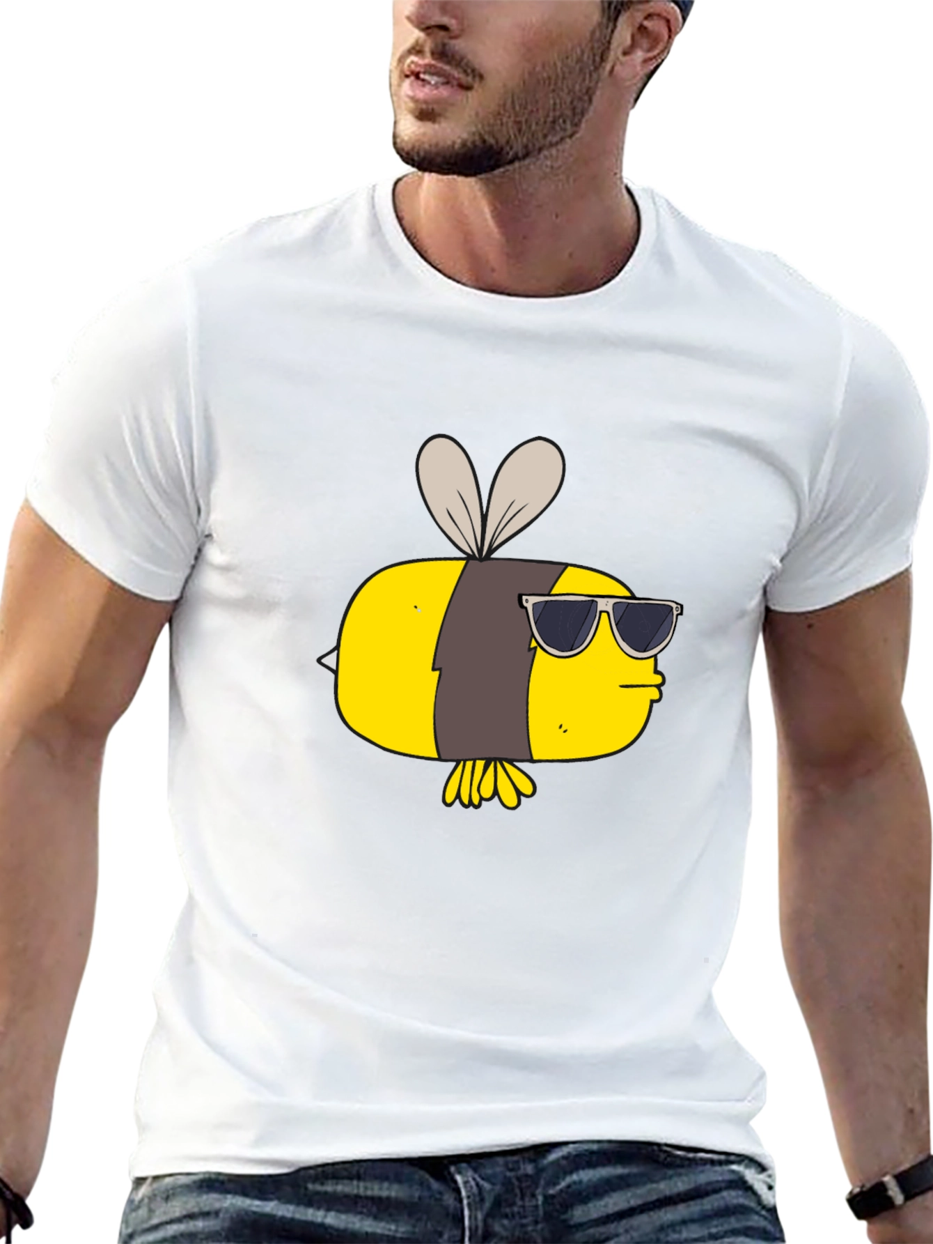 Cool Bee Graphic Tee - Black Cotton T-Shirt