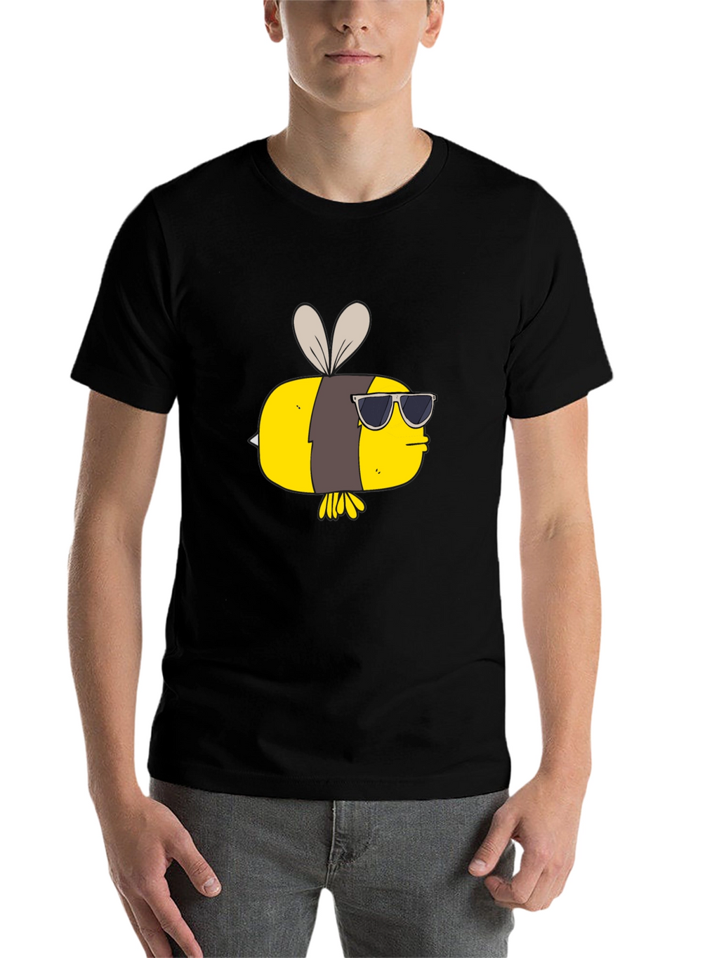 Cool Bee Graphic Tee - Black Cotton T-Shirt