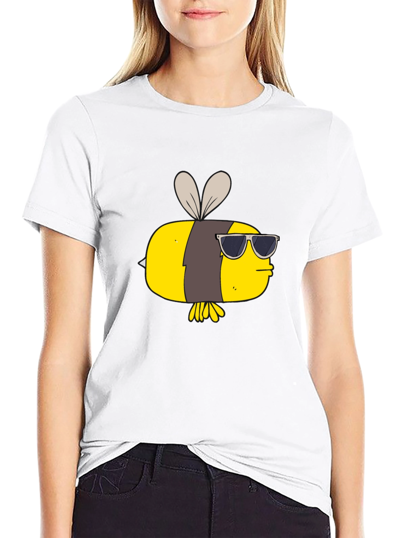 Cool Bee Graphic Tee - Black Cotton T-Shirt