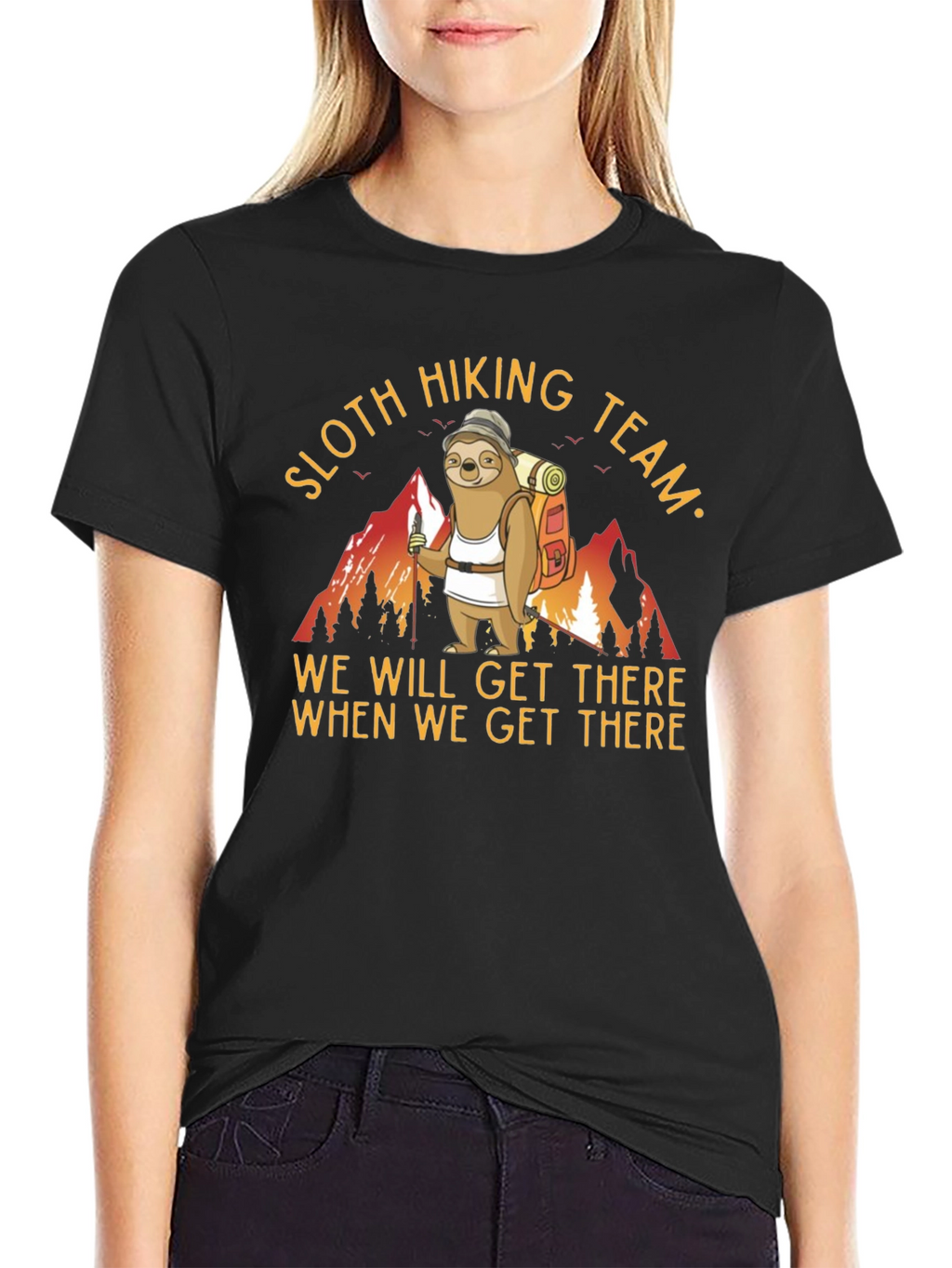 Sloth Hiking Team T-Shirt Funny Animal Tee