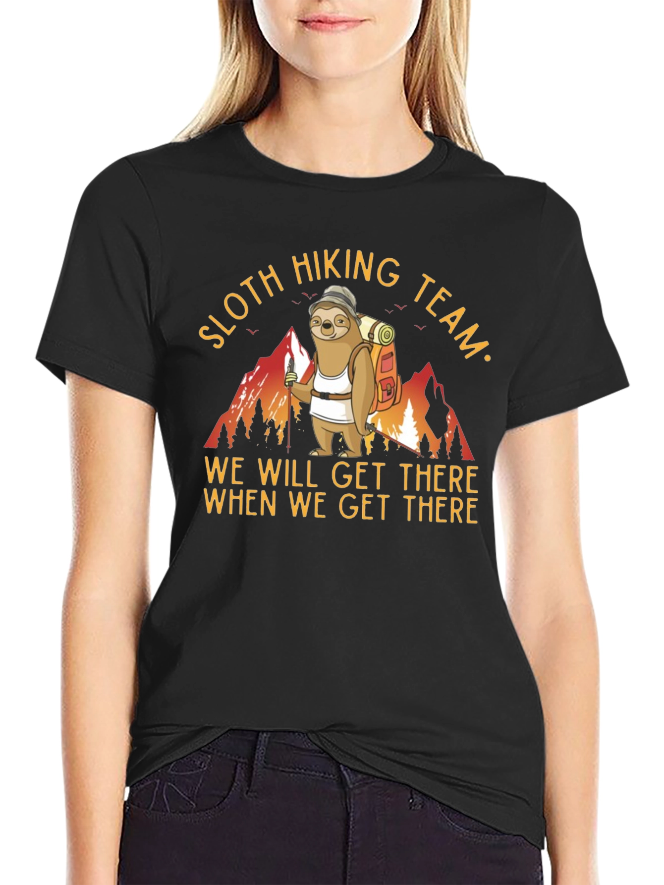 Sloth Hiking Team T-Shirt Funny Animal Tee